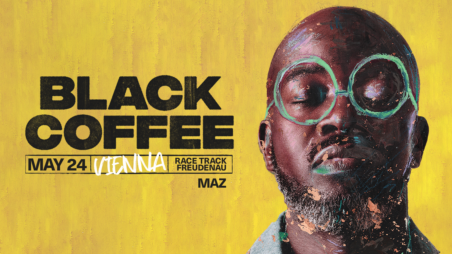 Zu gewinnen gibt es: 2x2 Tickets für Black Coffee live, 24. Mai 2026, Galopprennbahn Freudenau Wien.