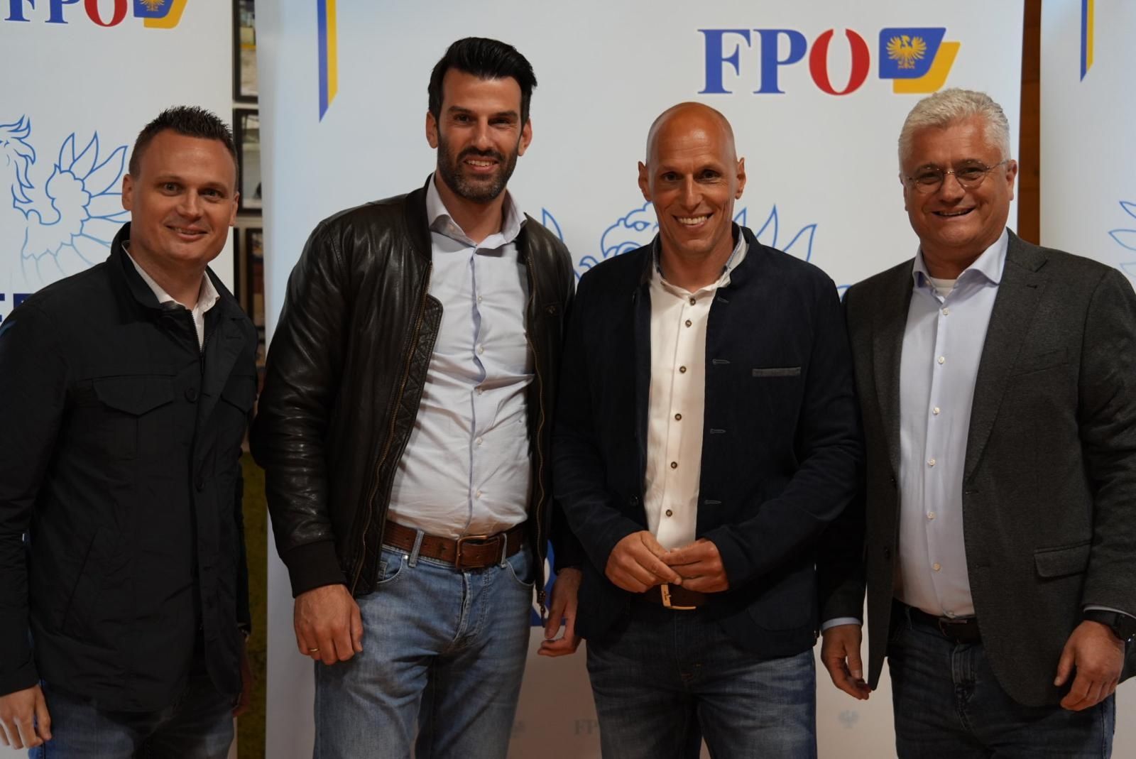 v.l.n.r.: Andreas Bors, Udo Landbauer, Helmut Fiedler, Martin Antauer