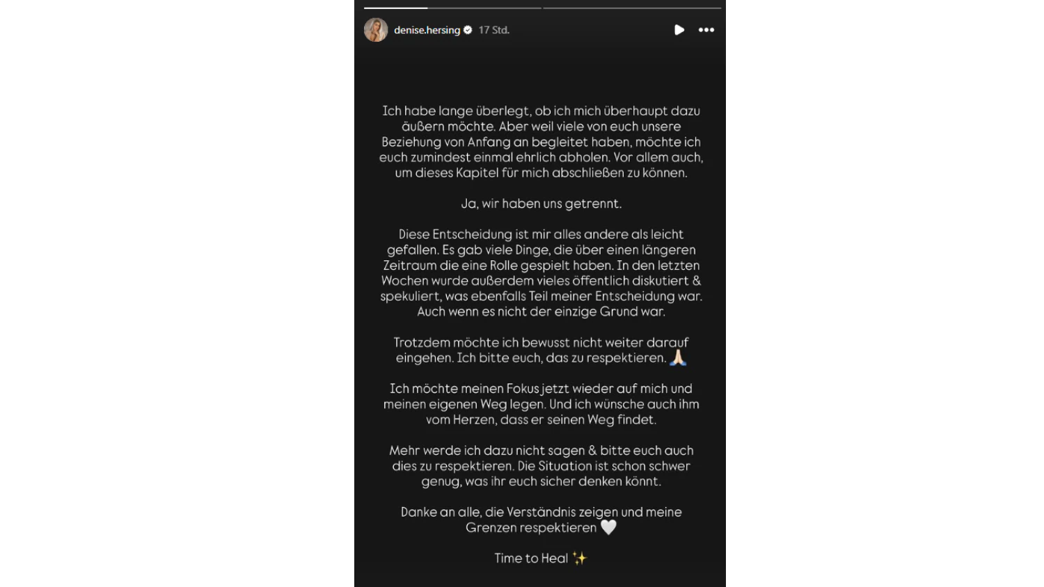 Denise meldet sich mit einem Statement zu ihrem Liebesleben.