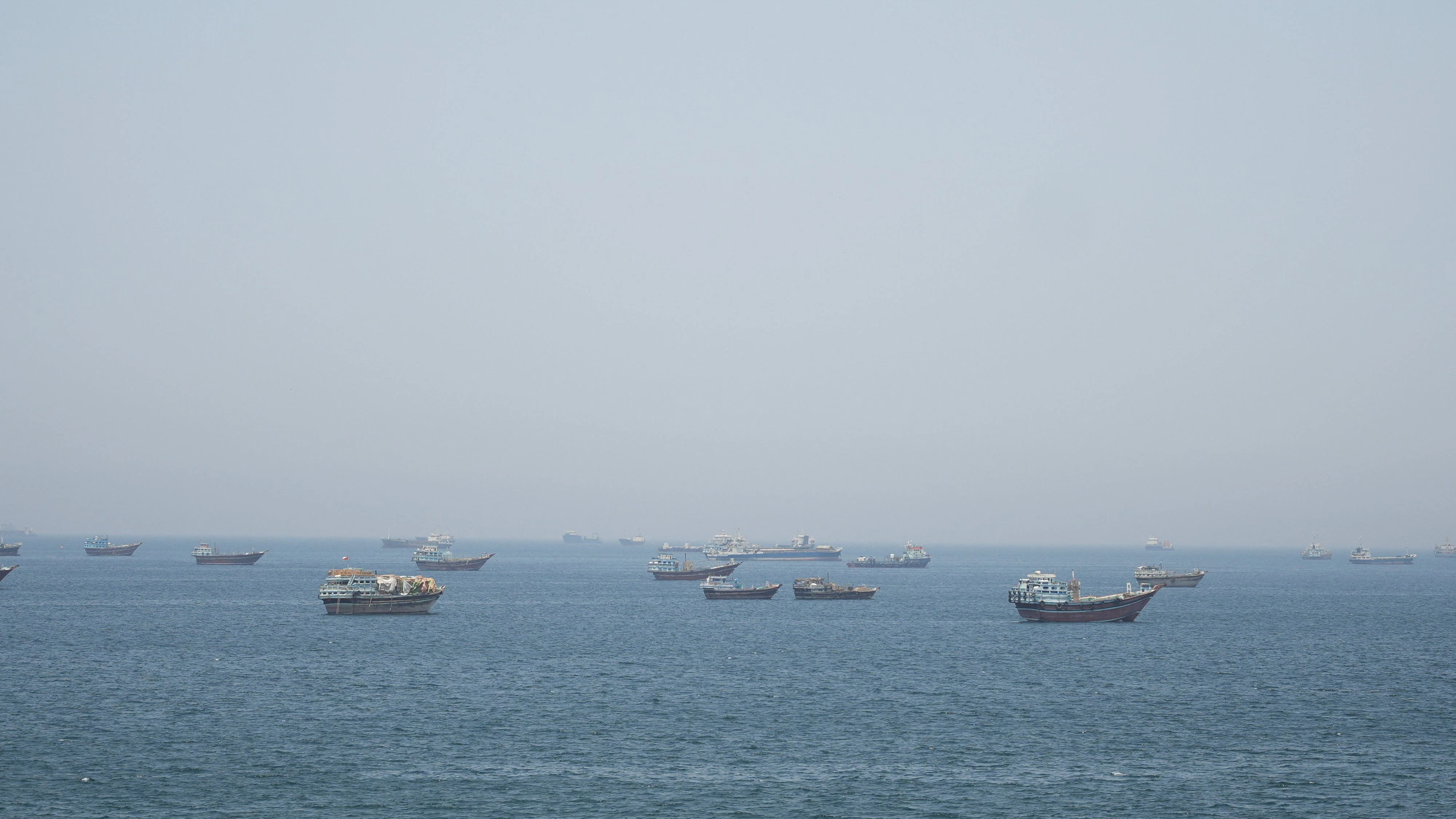 Vessels in the Strait of Hormuz, Musandam, Oman, May 8, 2026. REUTERS/Stringer