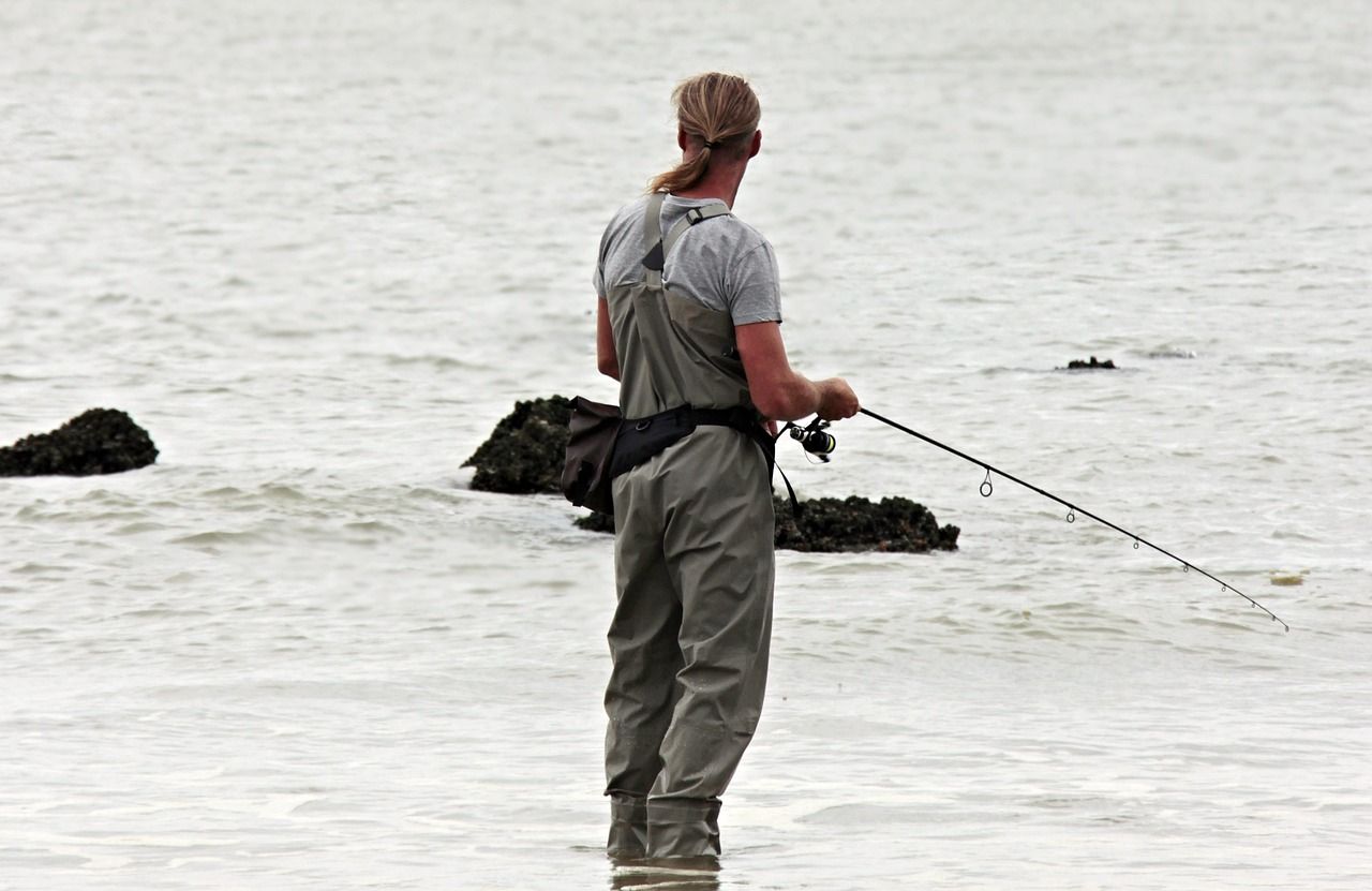 Angler an der Nordsee