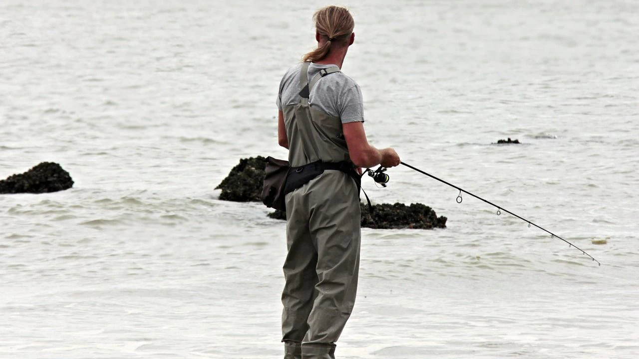 Angler an der Nordsee