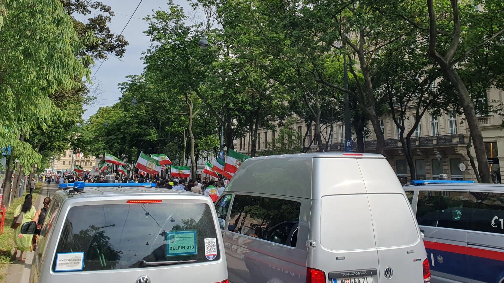 Demo "Menschenrechtsverletzungen im Iran" am Sonntag in der Wiener City.
