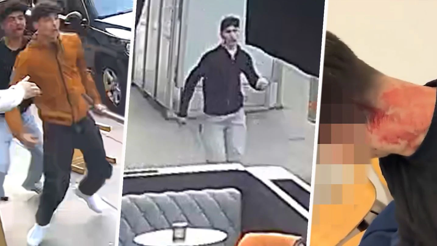 Messer-Attacke vor Barbershop! Wer kennt dieses Trio?
