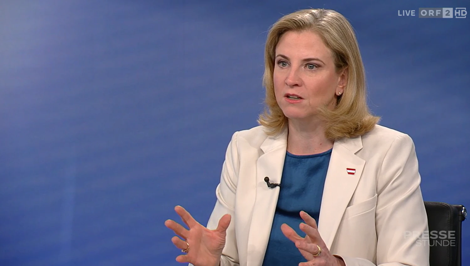 Außenministerin Beate Meinl-Reisinger war am Sonntag zu Gast in der "ORF-Pressestunde".