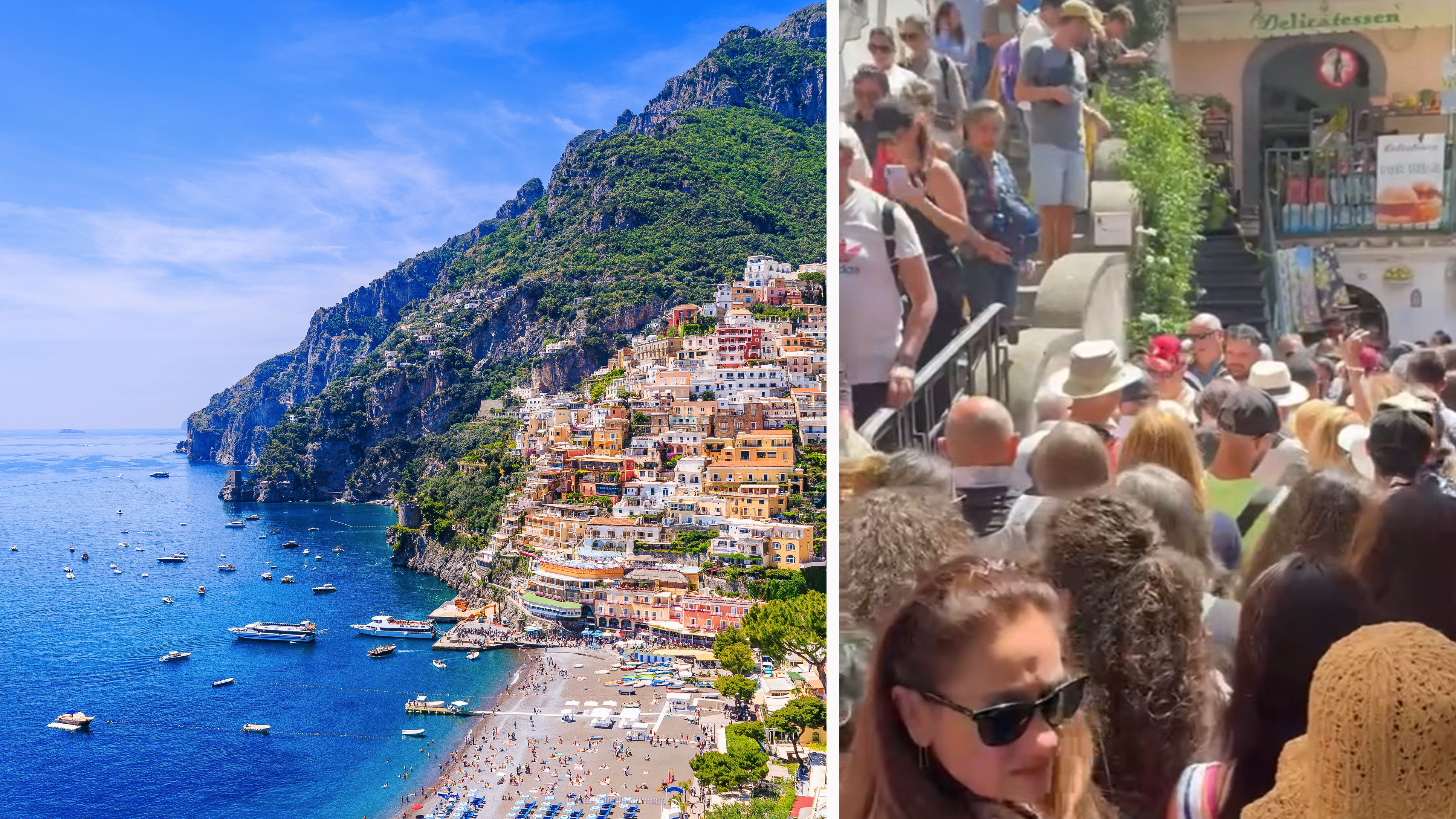 In den kleinen Gassen von Positano stauen sich die Touristen bereits lange vor dem Saisonstart.