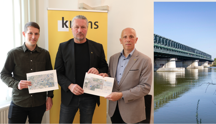 v.l.: Amtsleiter Markus Sykora (Leiter des Amts für Sicherheit und Ordnung), Bürgermeister Peter Molnar und der Leiter für behördliche Angelegenheiten im Magistrat Krems, Hannes Zimmermann.