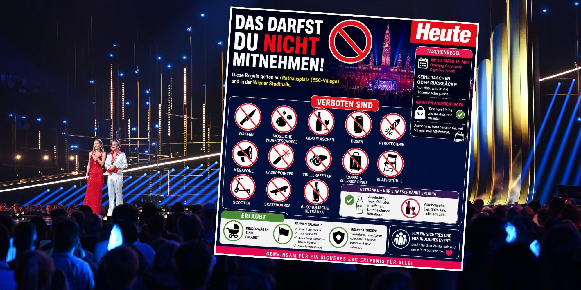 Viele Verbote in der Stadthalle.