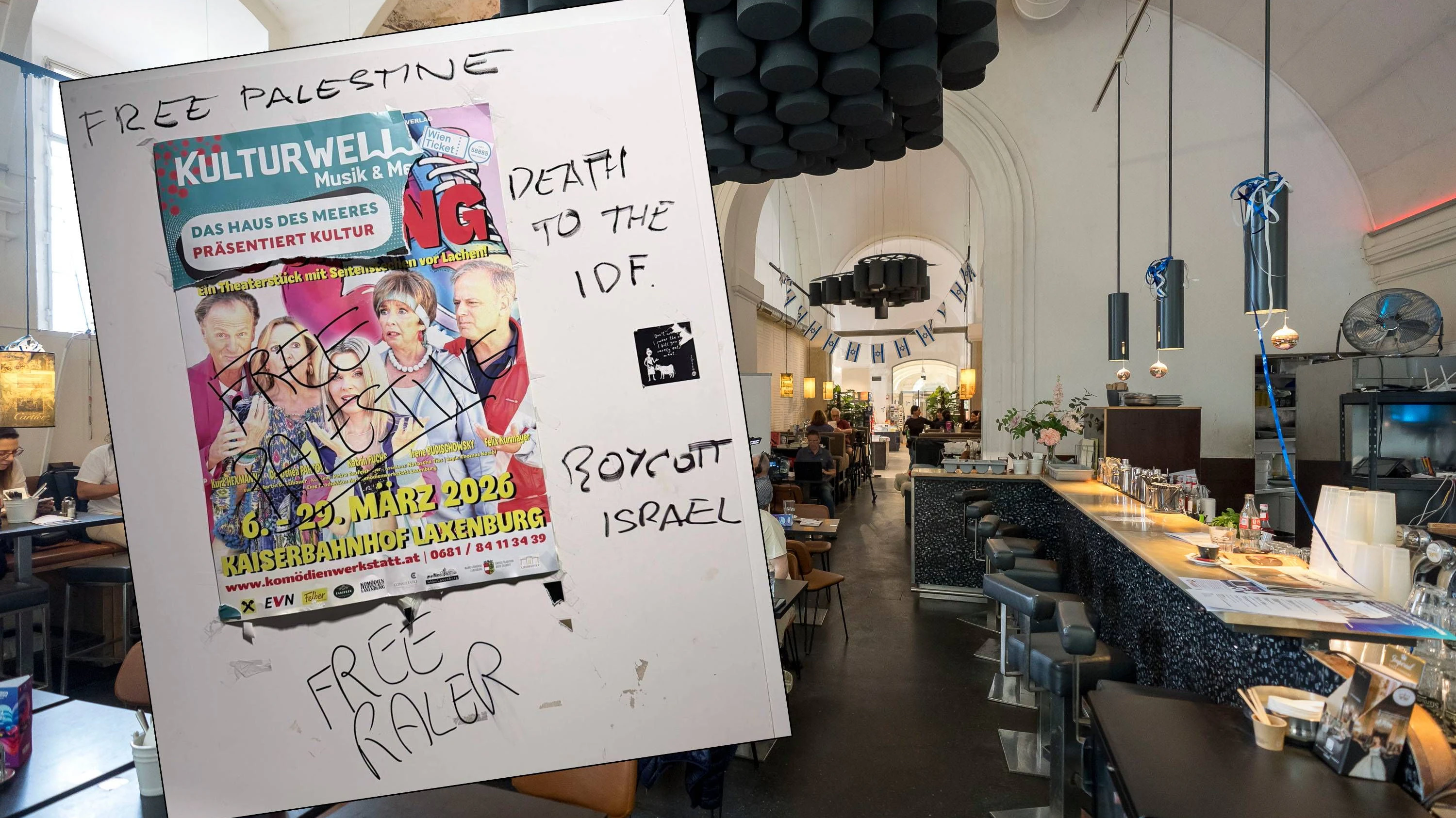 Hass auf Israel – WC in Wiener Fancafé beschmiert