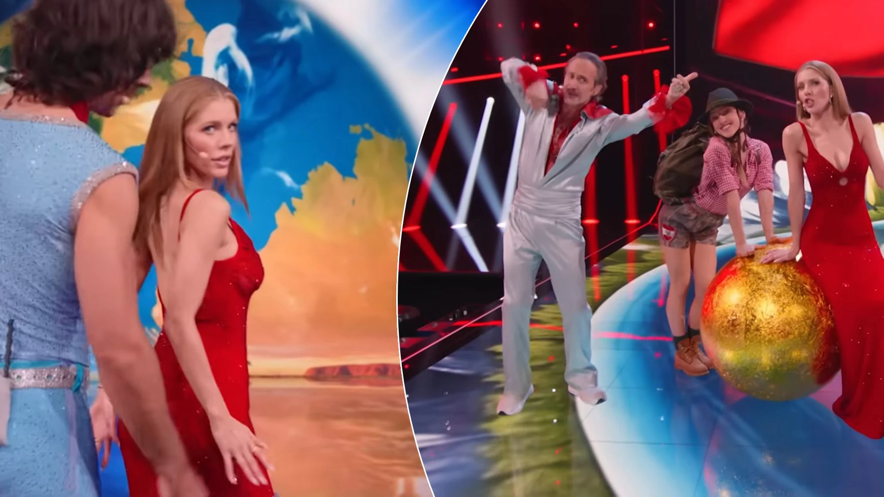 Victoria Swarovski und Michael Ostrowski lieferten eine echte ESC-Show ab.