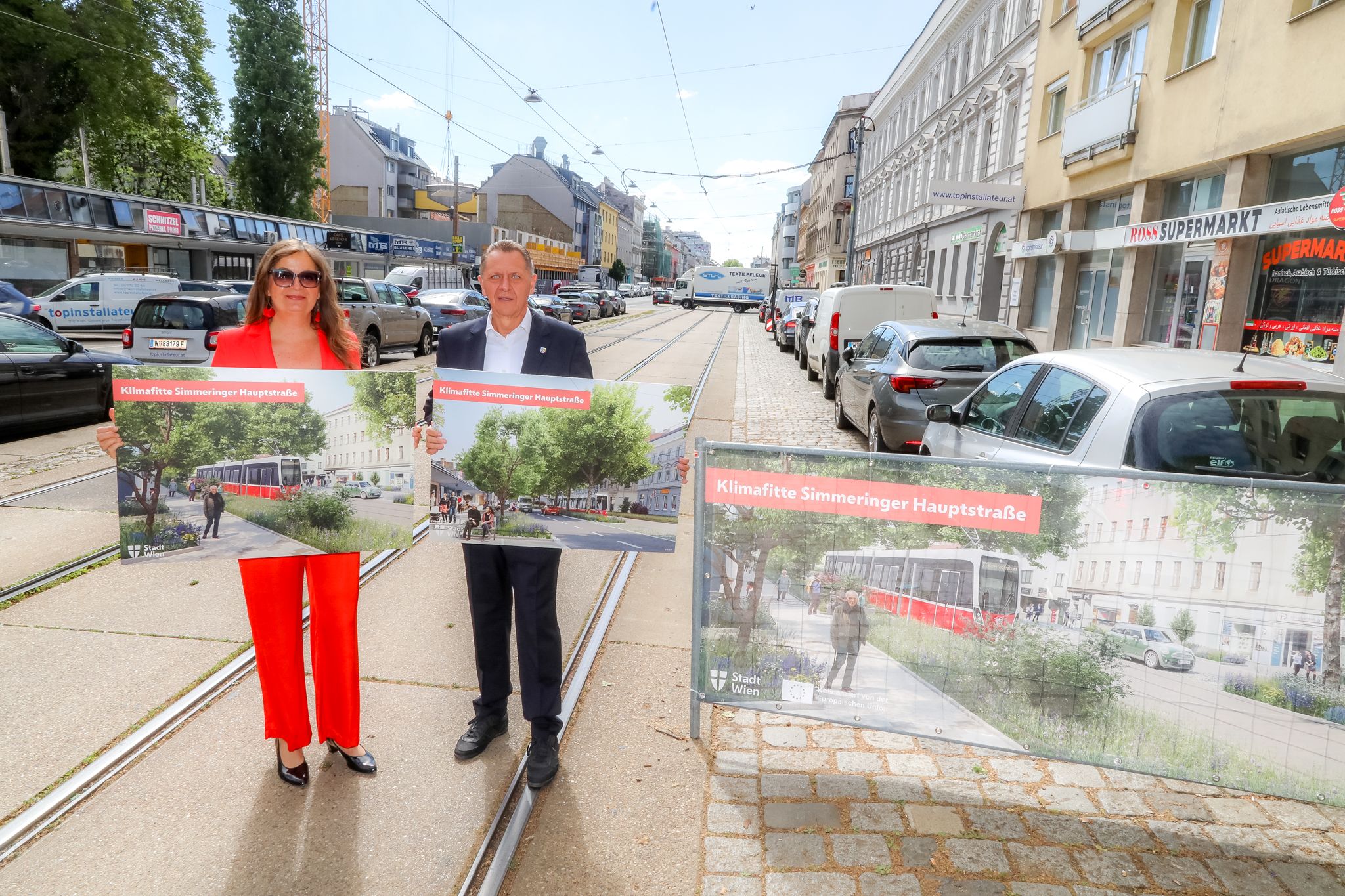 Planungsstadträtin Ulli Sima und Bezirksvorsteher Thomas Steinhart. 