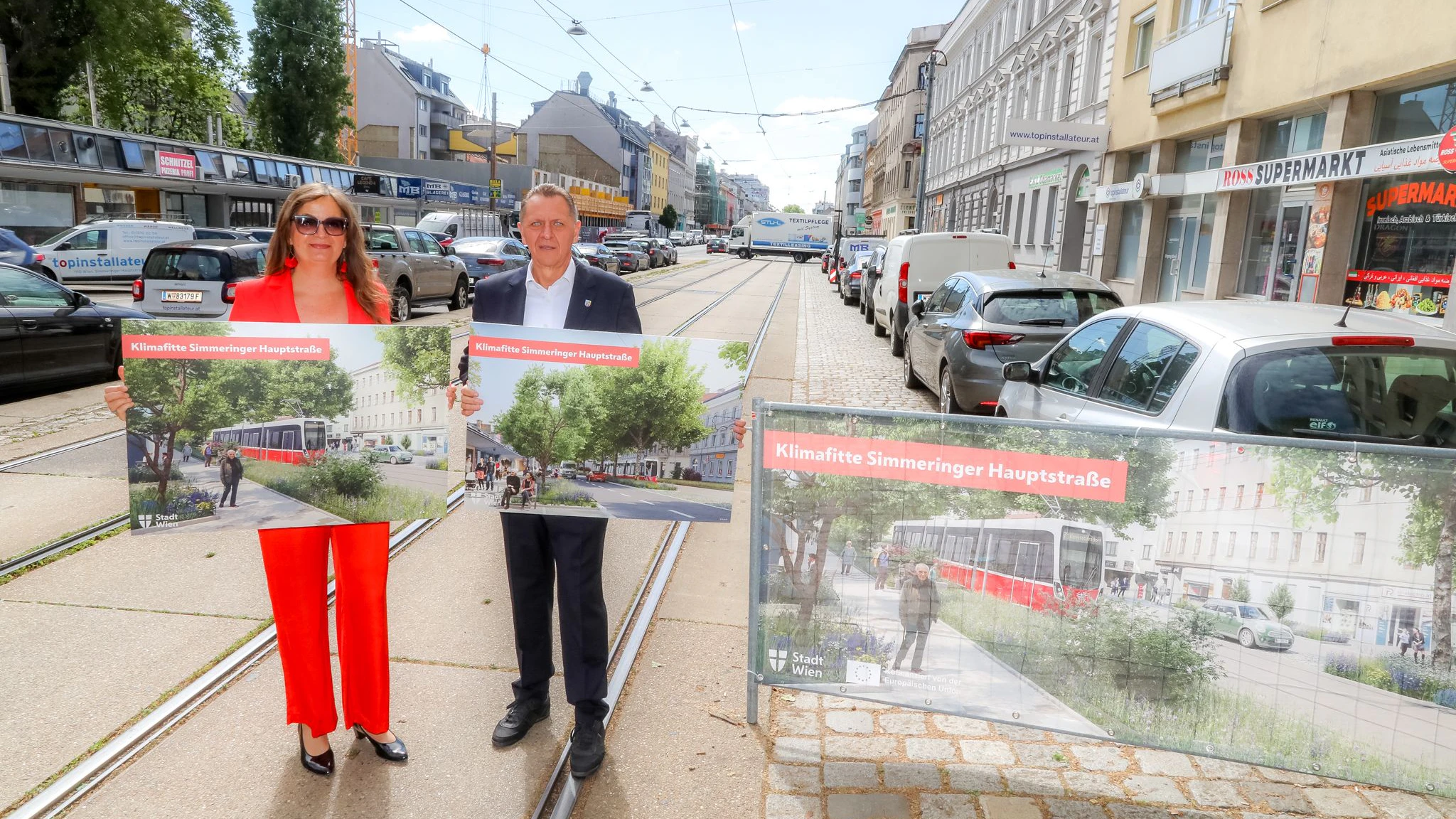Planungsstadträtin Ulli Sima und Bezirksvorsteher Thomas Steinhart. 