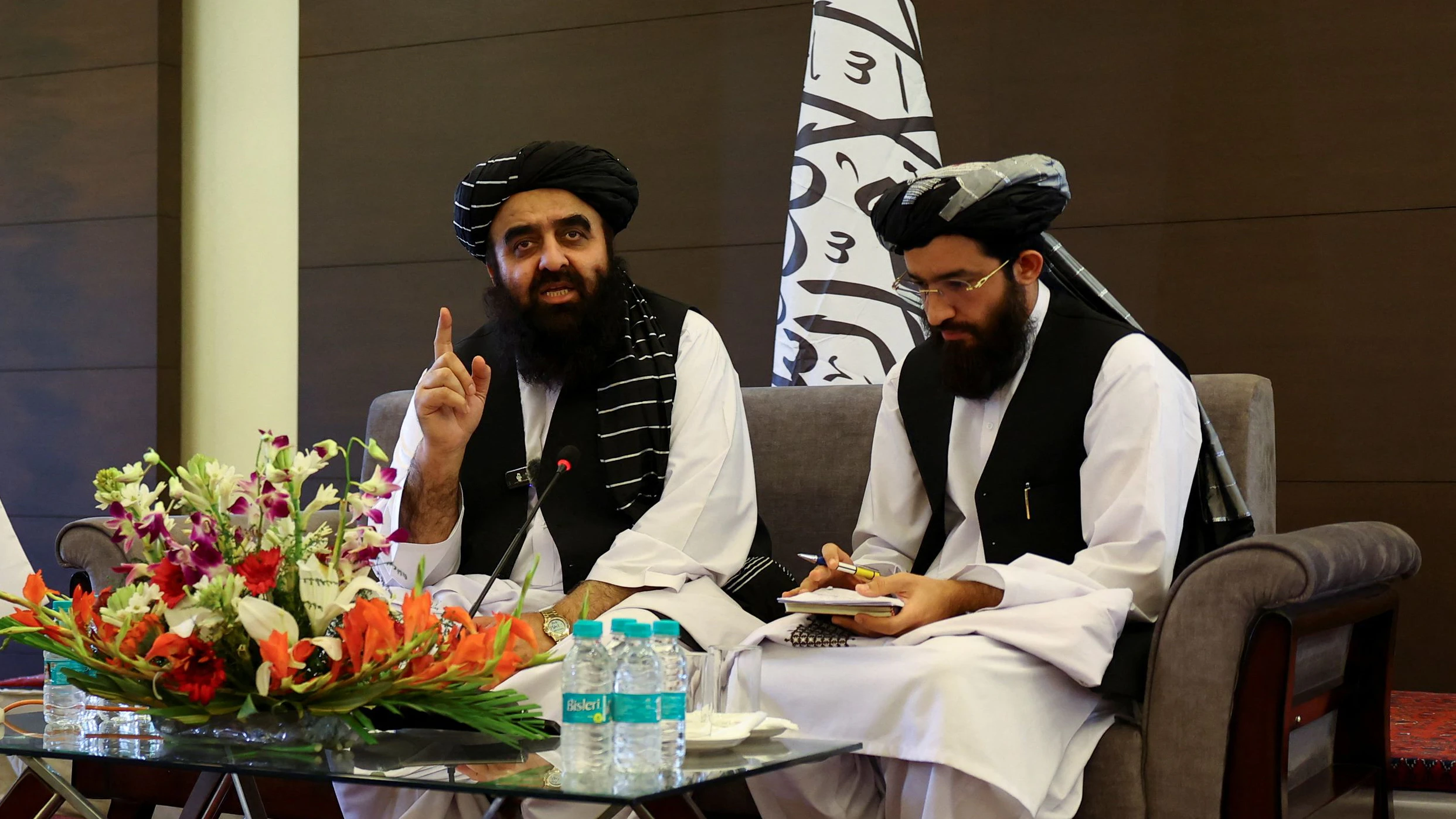 Afghanistan's Taliban Foreign Minister Amir Khan Muttaqi attends a press conference, in New Delhi, India October 12, 2025. REUTERS/Anushree Fadnavis
