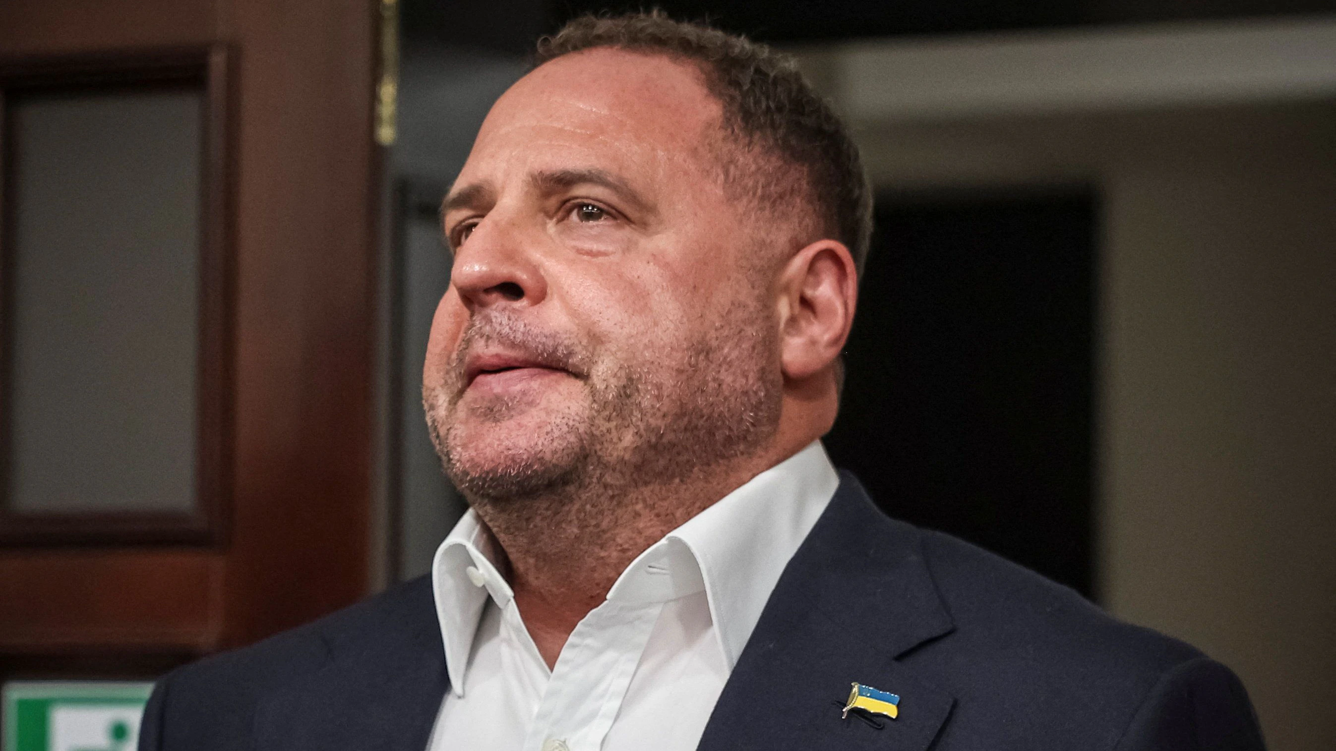 Former Head of the Presidential Office Andriy Yermak, who according to the National Anti-Corruption Bureau of Ukraine is a suspect in a corruption probe, appears at court for a hearing on the choice of a preventive measure, amid Russia’s attack on Ukraine, in Kyiv, Ukraine, May 12, 2026. REUTERS/Alina Smutko