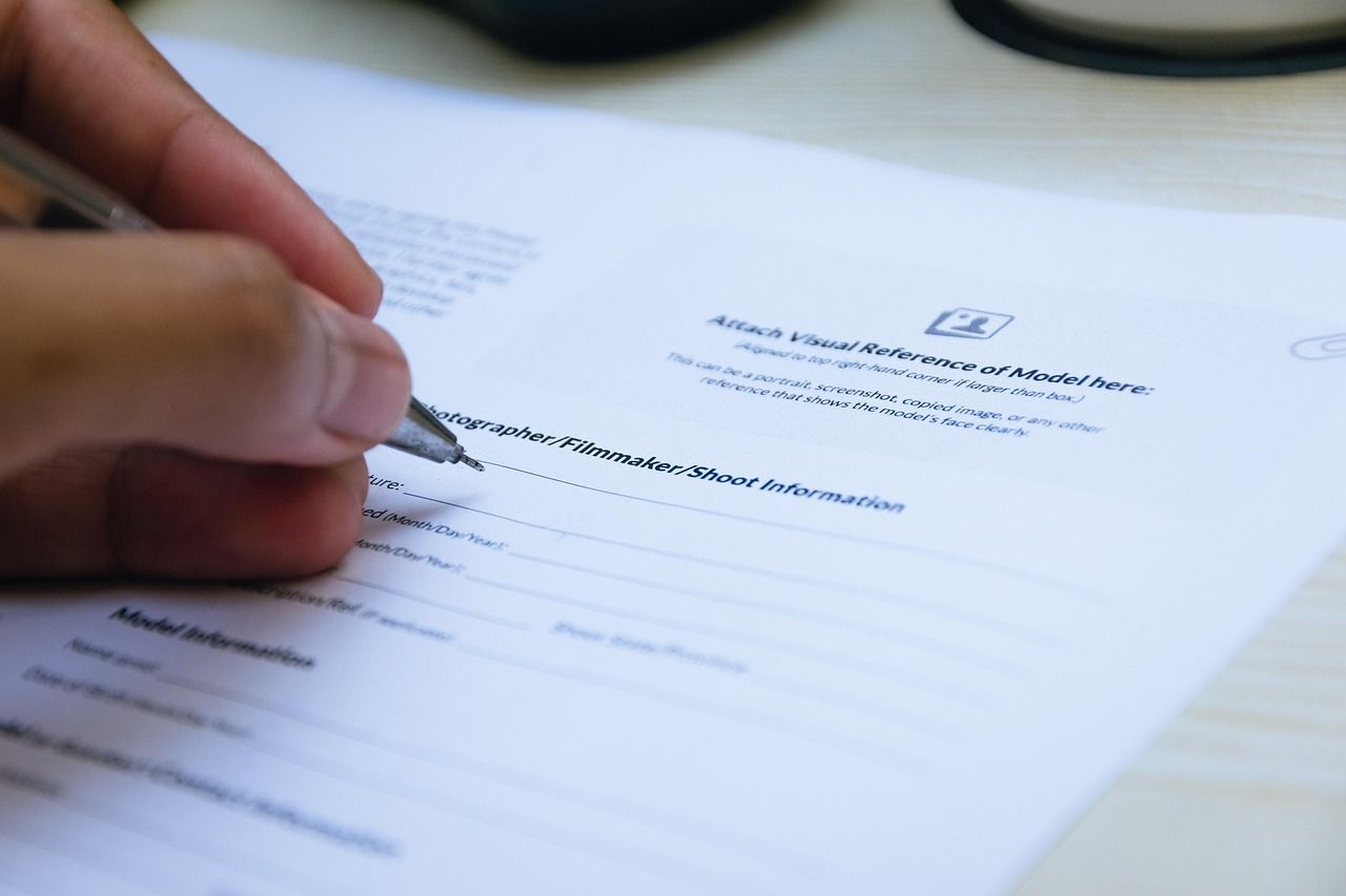 Unterschrift auf einem Dokument