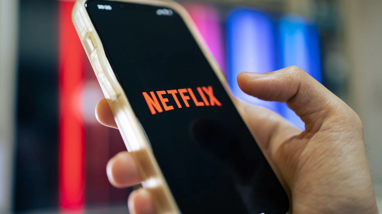 Bangkok, Thailand - April 25, 2022 : iPhone 13 showing its screen with Netflix application.