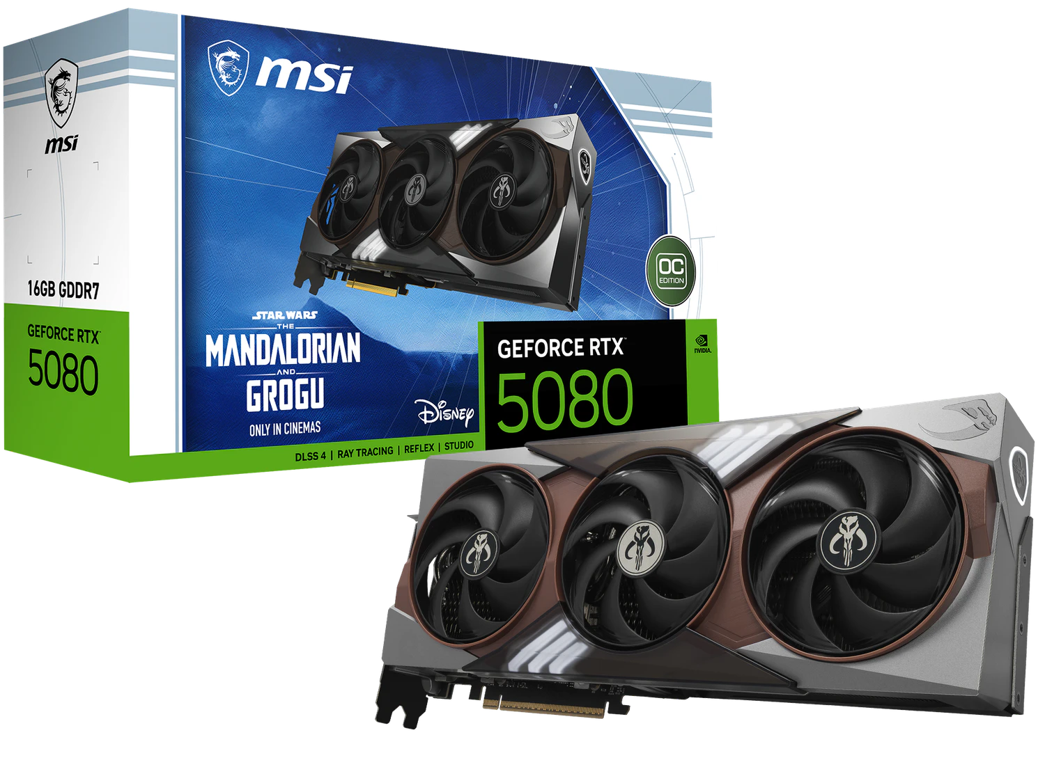 MSI präsentiert die streng limitierte GeForce RTX 5080 16G The Mandalorian and Grogu Edition OC, inspiriert vom neuen Star Wars: The Mandalorian and Grogu-Film.