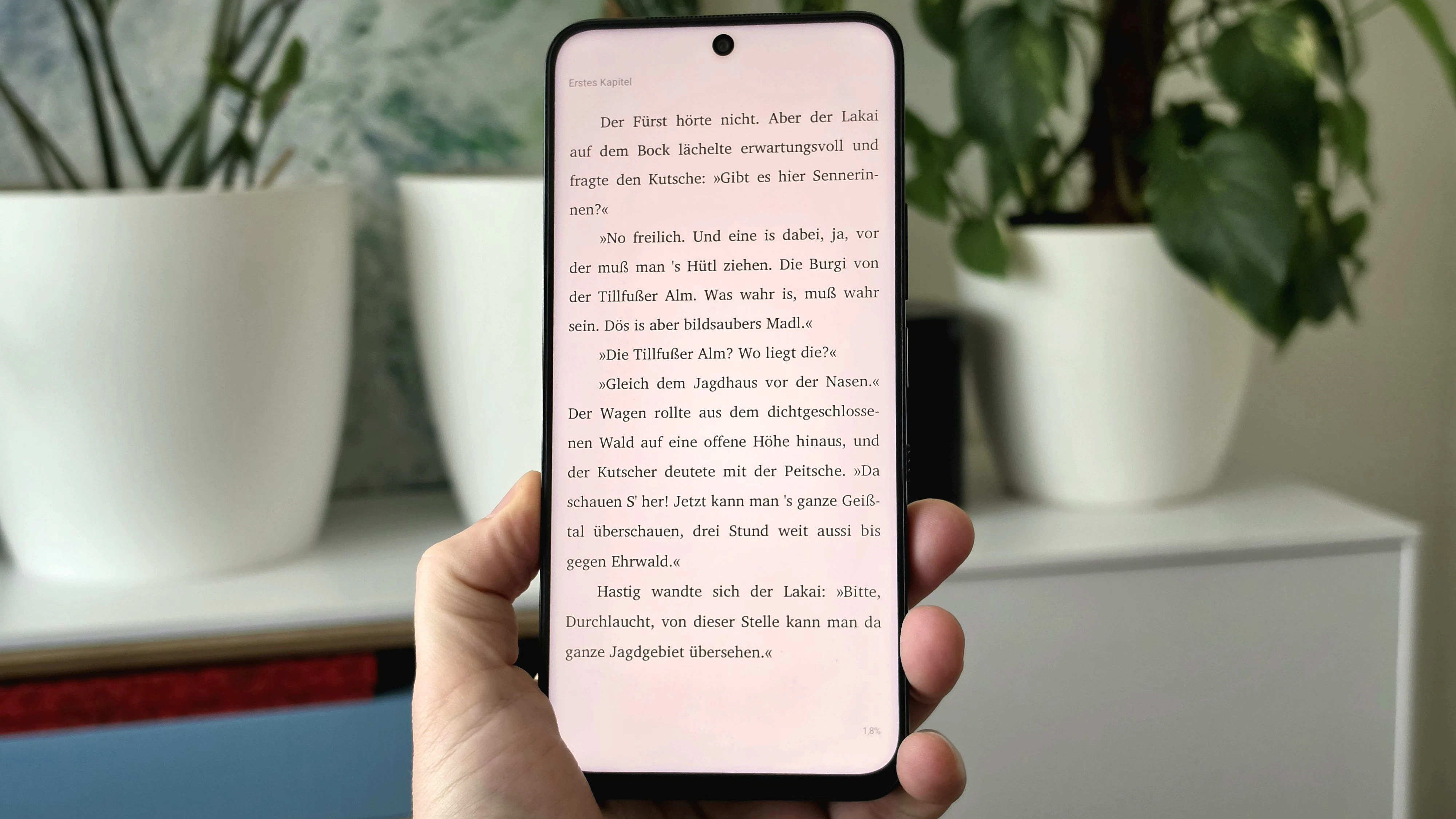 Der Max Ink-Modus ist ein sehr reduzierter Lesemodus, der an einen klassischen E-Reader erinnert.