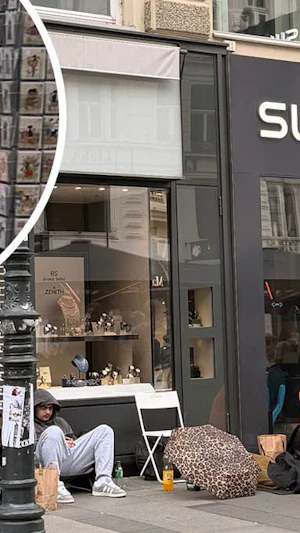 Swatch Neuheit: Die Bioceramic Royal Pop Kollektion sorgt in Wien für großen Andrang – Fans campen trotz Regen vor den Shops für das neue Modell.