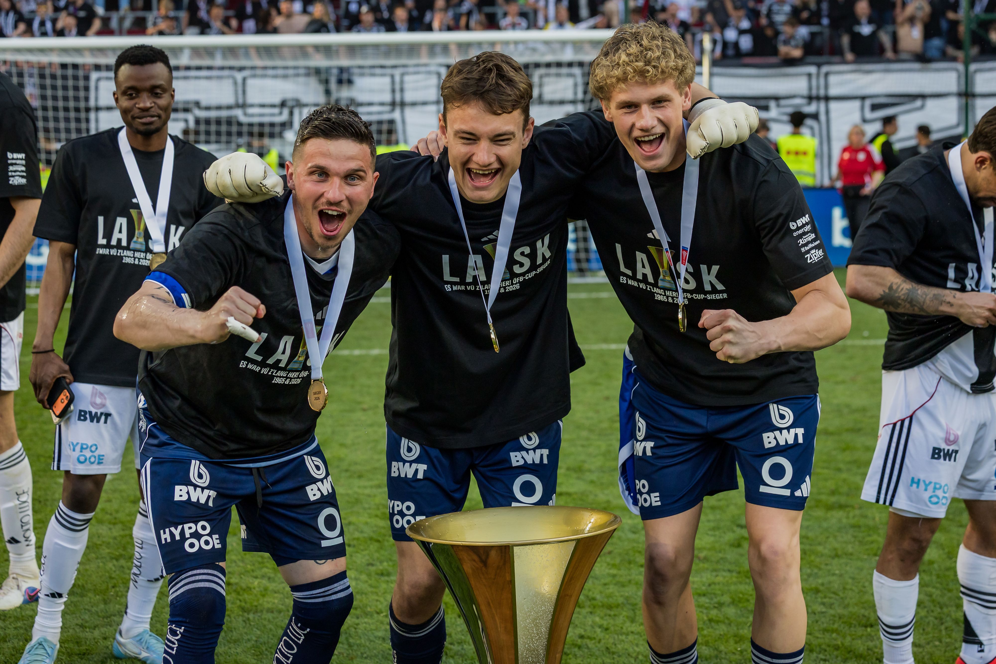 LASK-Tormann Lukas Jungwirth und Co. wollen das Double feiern. 
