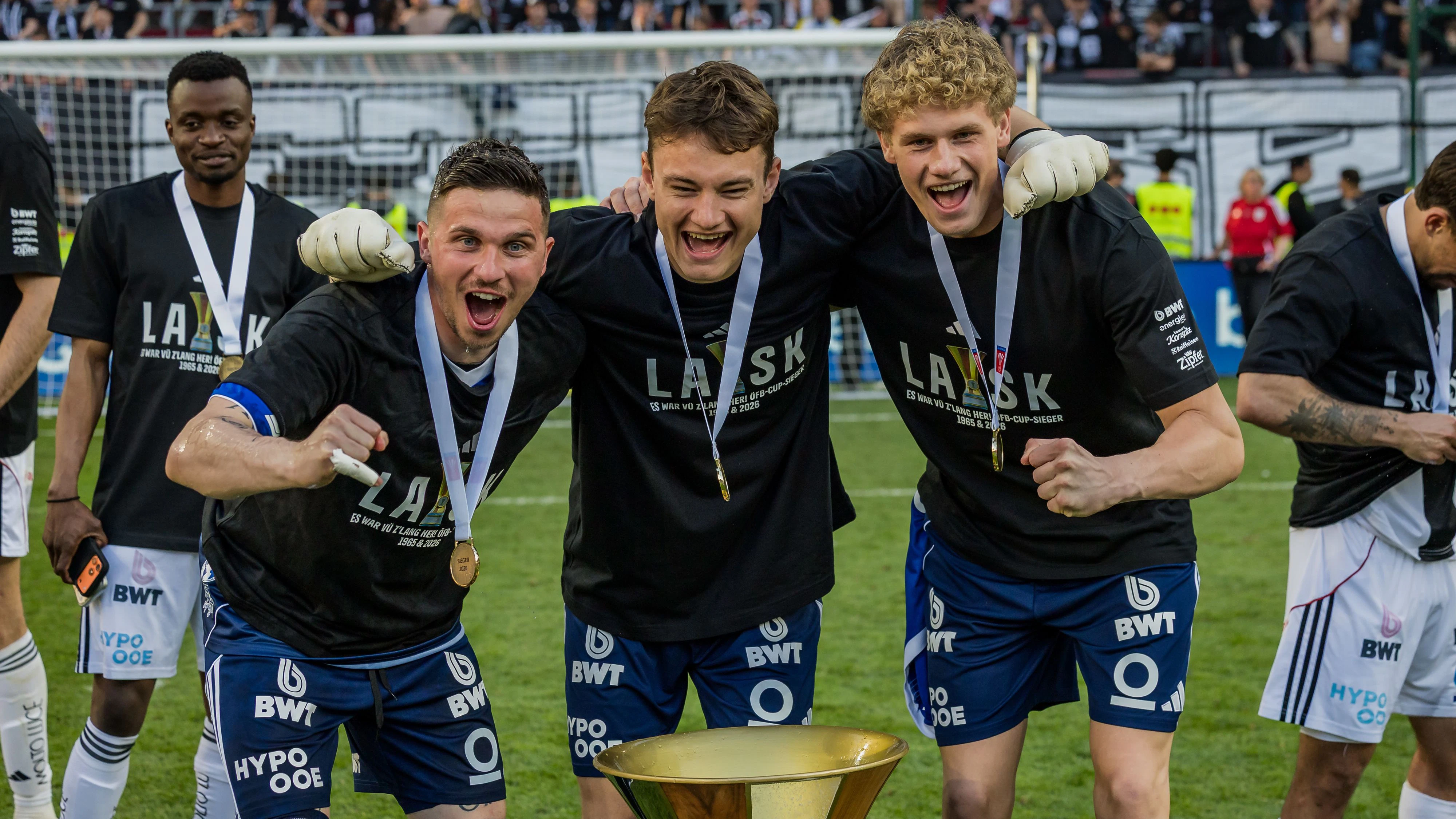 LASK-Tormann Lukas Jungwirth und Co. wollen das Double feiern. 