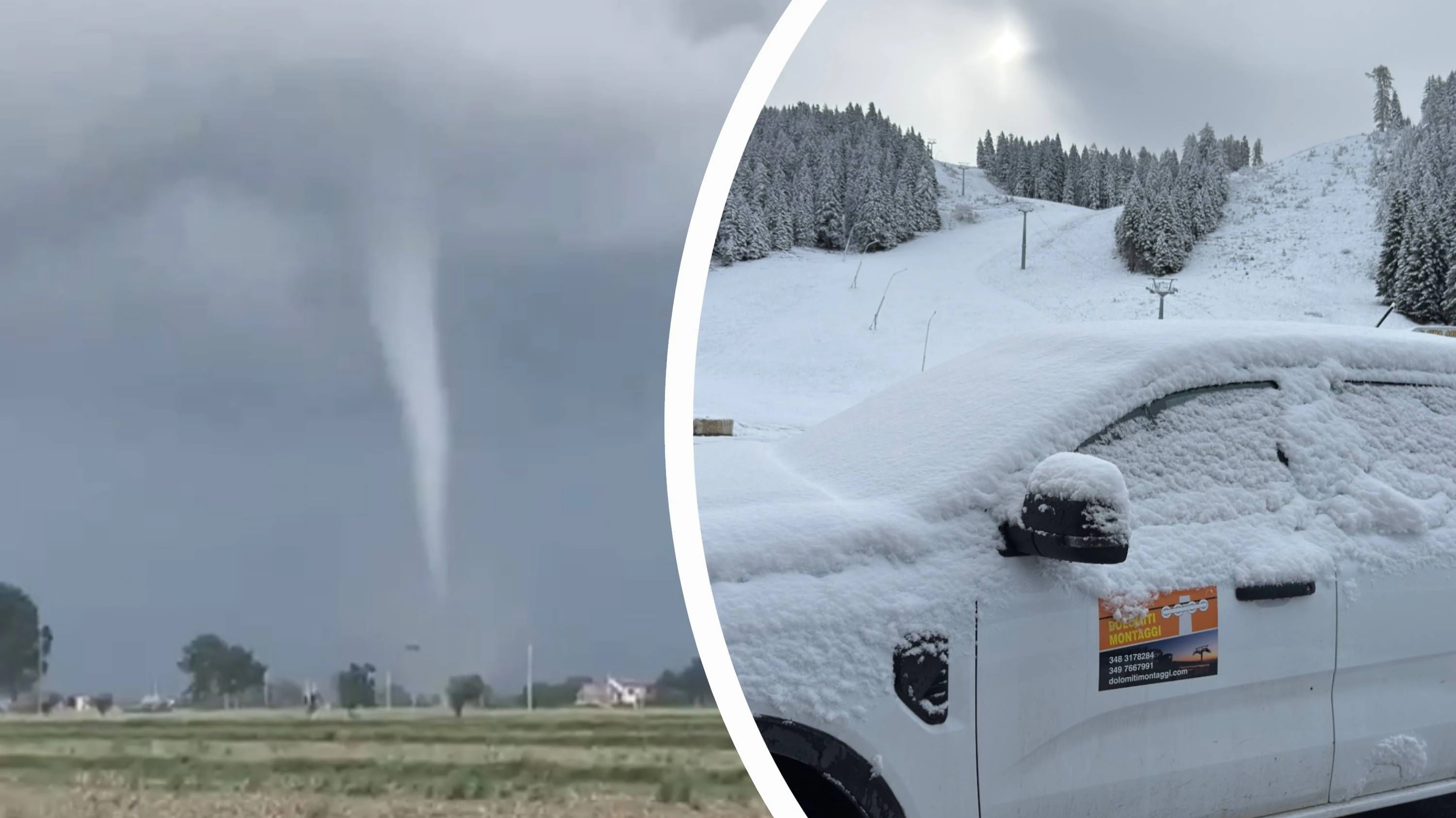 Tornado und Schnee in Norditalien