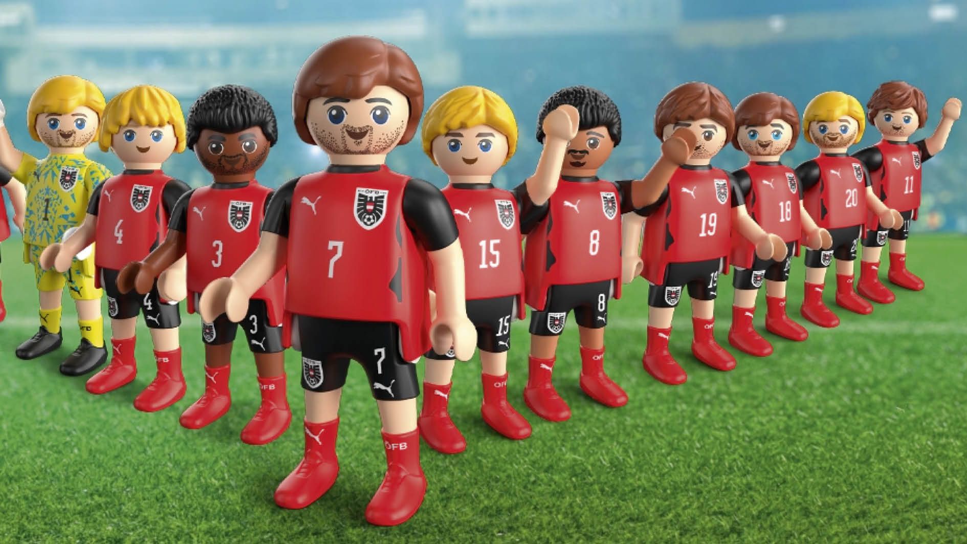 Diskonter Hofer hat gemeinsam mit Playmobil unsere ÖFB-Stars geschrumpft.