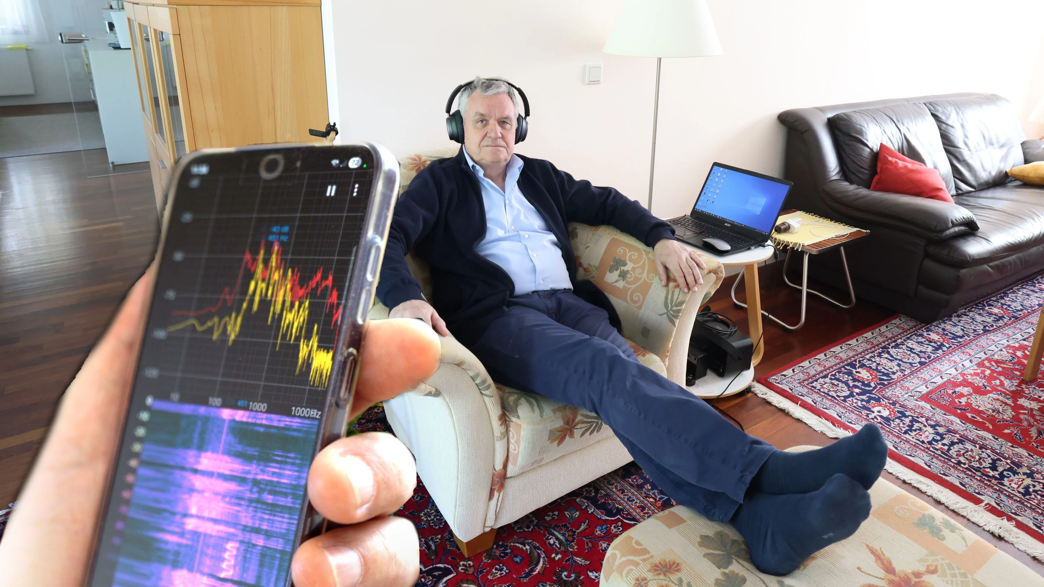 "Ich halte diesen Lärm nicht mehr aus" – Andreas sehnt sich nach Ruhe, doch der Ton nervt ihn mit Spitzen von 240 Hz.