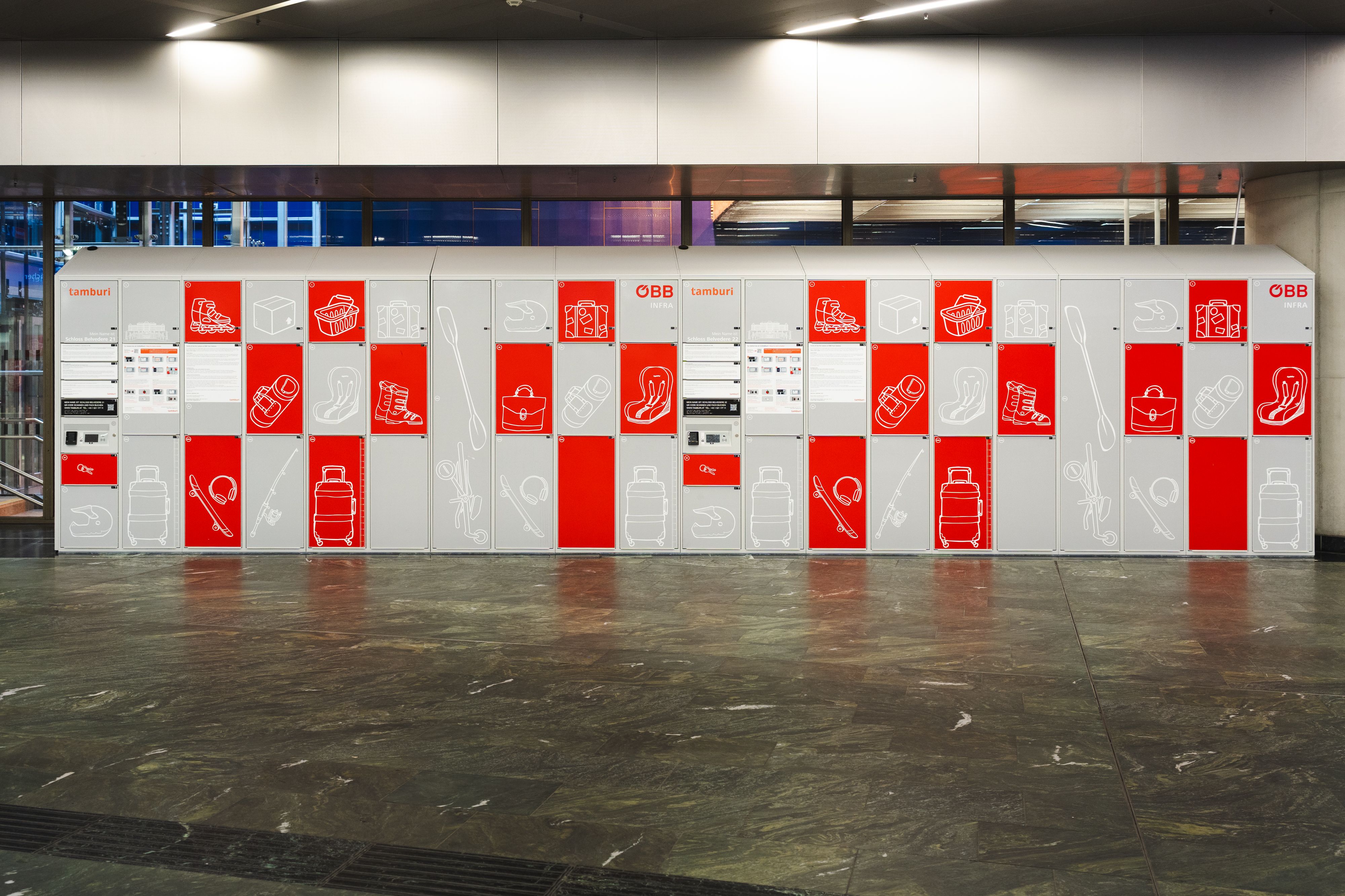 Neue Schließfächer am Wiener Hauptbahnhof.