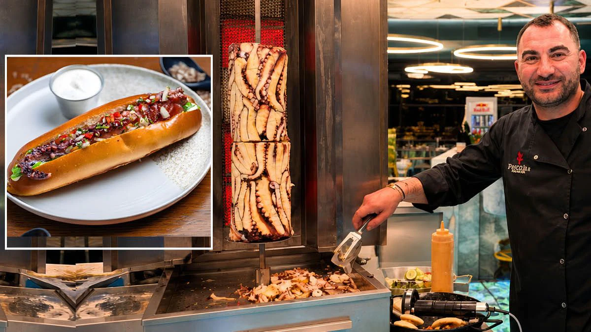 Hier hängen die Oktopusse am Döner-Spieß.