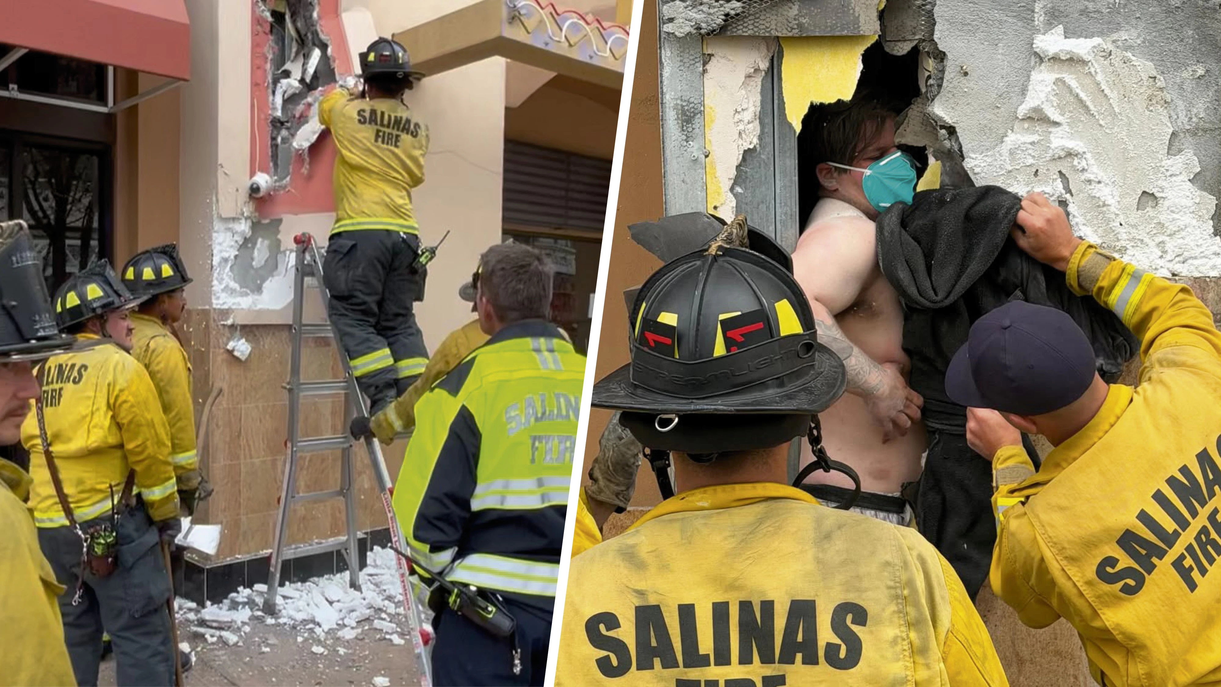 Die Polizei von Salinas veröffentlichte ein Video der ungewöhnlichen Rettungsaktion.