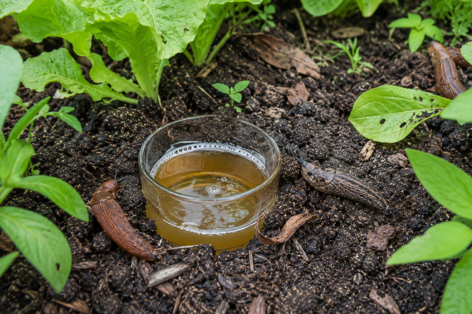 Was gegen Schnecken helfen soll? Viele Gärtner setzen auf halbgefüllte Biergläser.