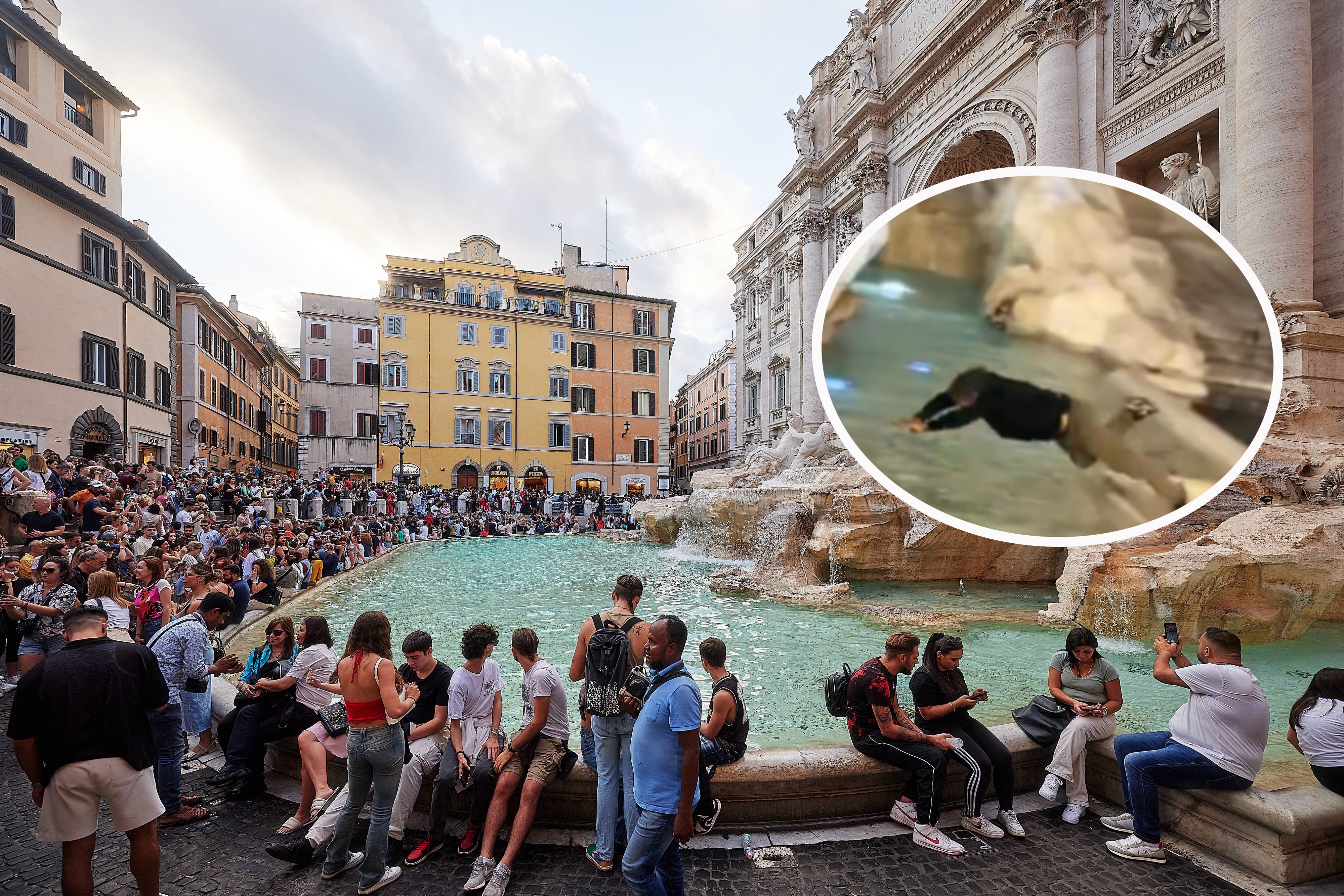 Heute.at - Das wird teuer! Tourist macht Köpfler in Trevi-Brunnen