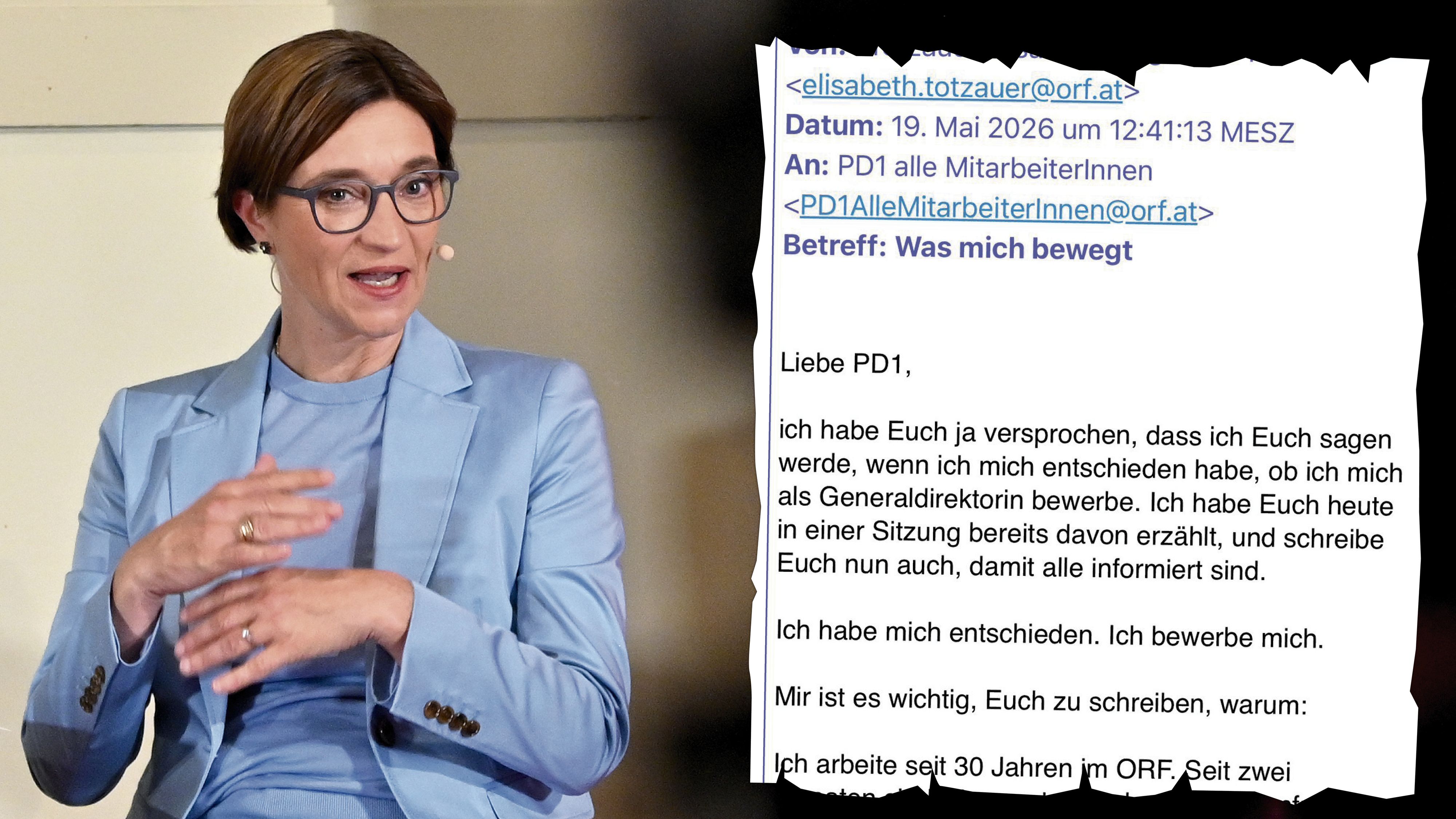 Lisa Totzauer schickte Mail an die Belegschaft ihrer Hauptabteilung
