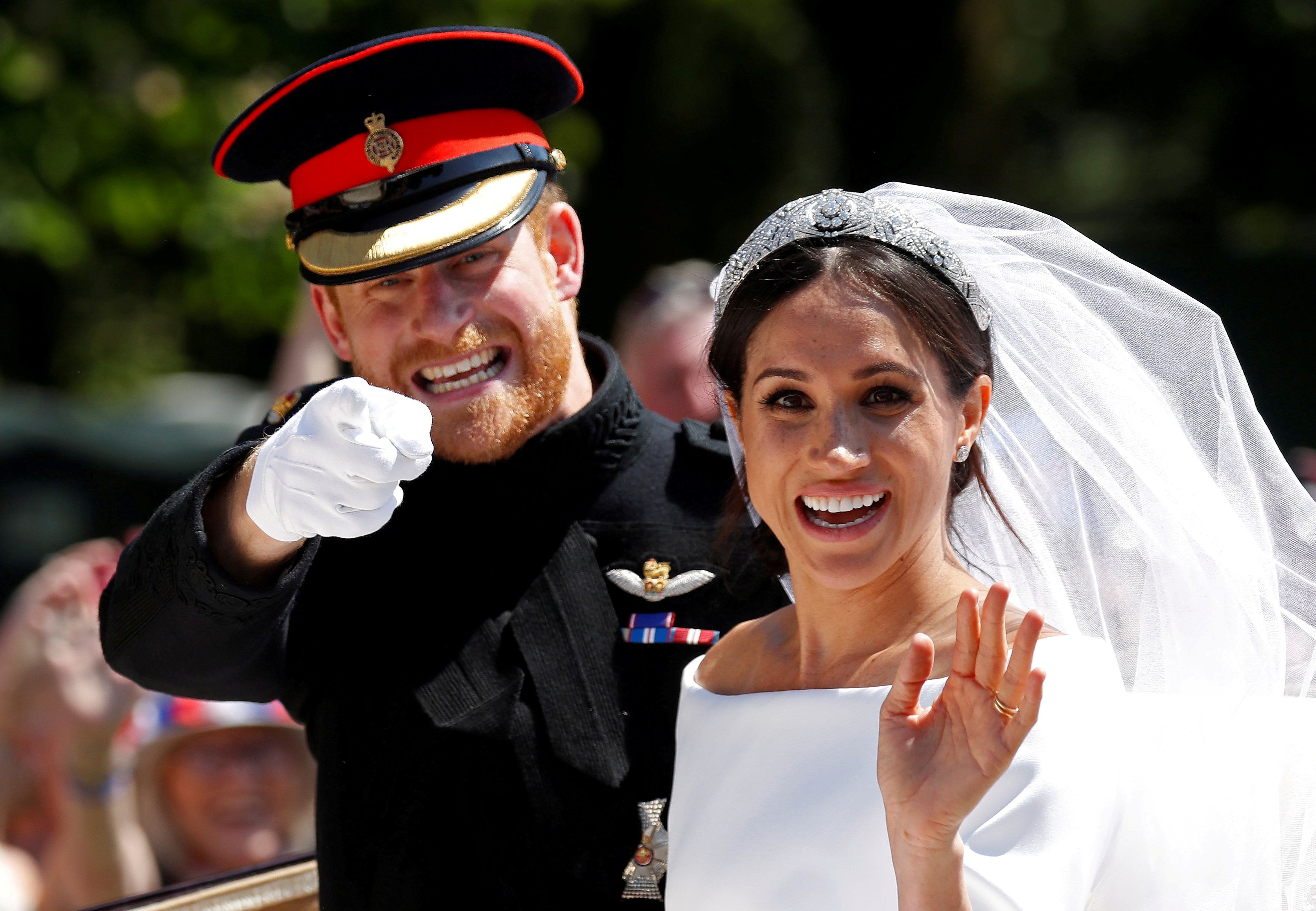 Prinz Harry und Meghan nach ihrer Trauung in der St. George's Chapel im Windsor Castle am 19. Mai 2018.