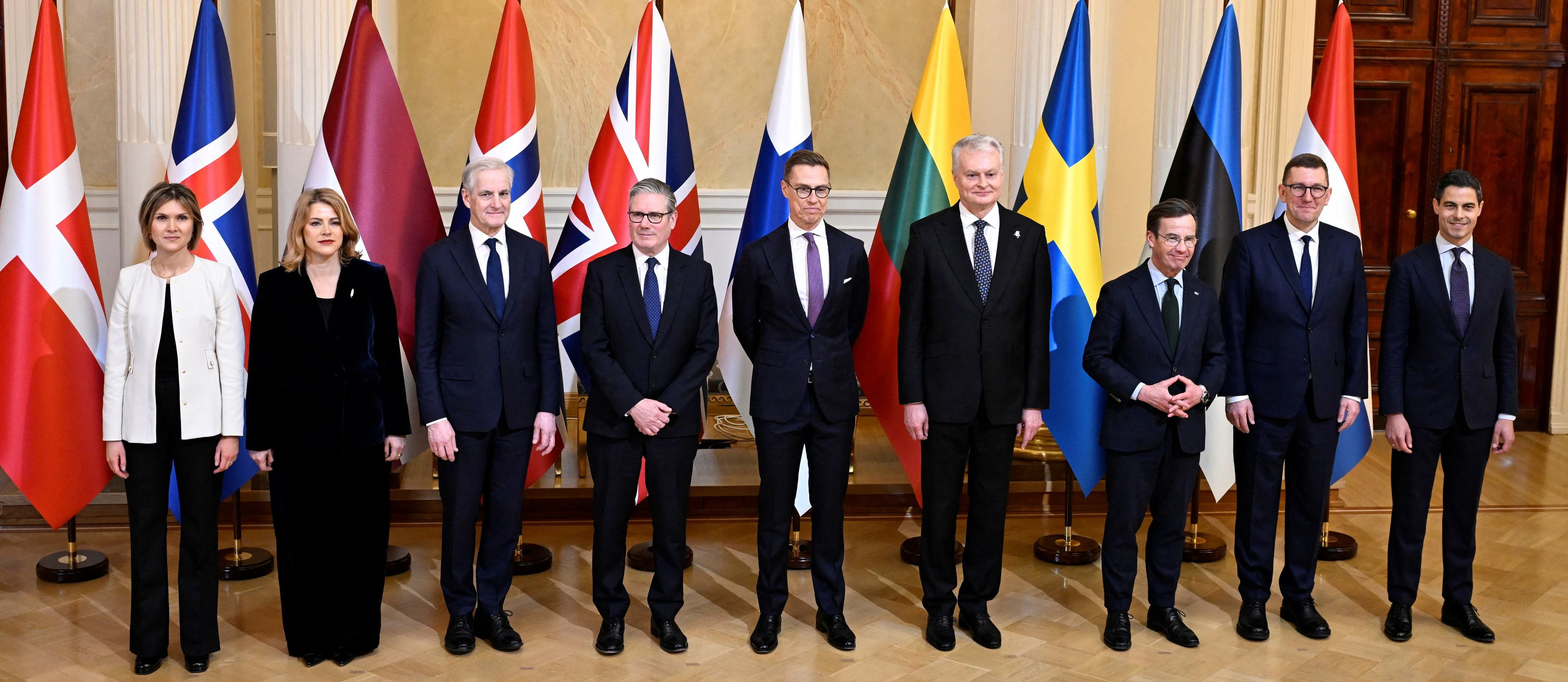 JEF-Treffen in Helsinki 2026: Die Staats- und Regierungschefs von Island, Lettland, Norwegen, Großbritannien, Finnland, Litauen, Schweden, Estland, Niederlande