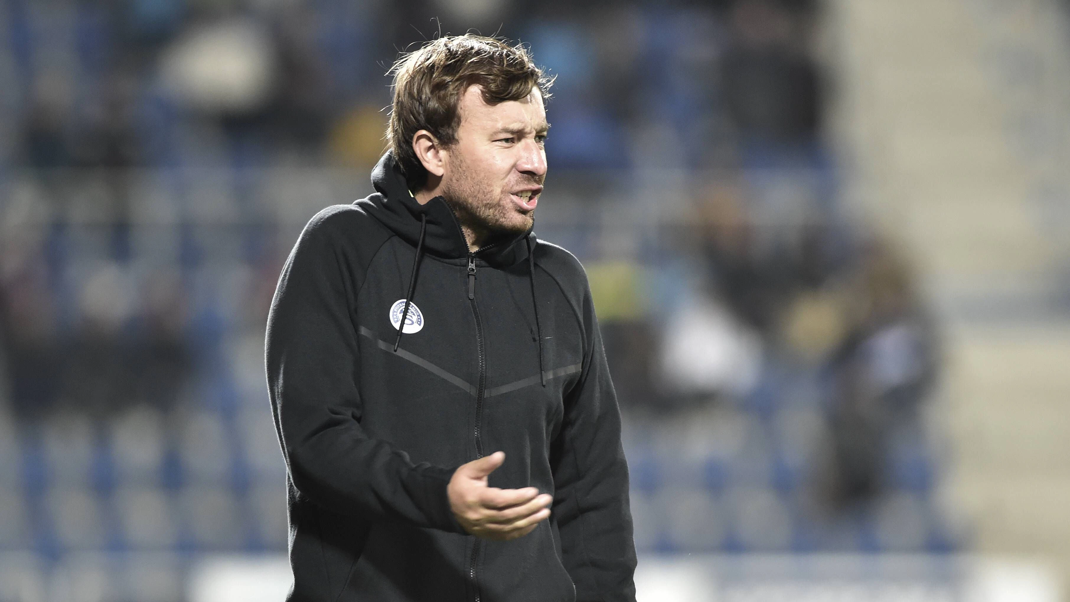 Utkani 15. kola prvni fotbalove ligy: 1. FC Slovacko - Slovan Liberec, 10. listopadu 2018 v Uherskem Hradisti. Trener Slovacka Petr Vlachovsky. CTKPhotoP201811100595101 PUBLICATIONxINxGERxSUIxAUTxONLY dg008  