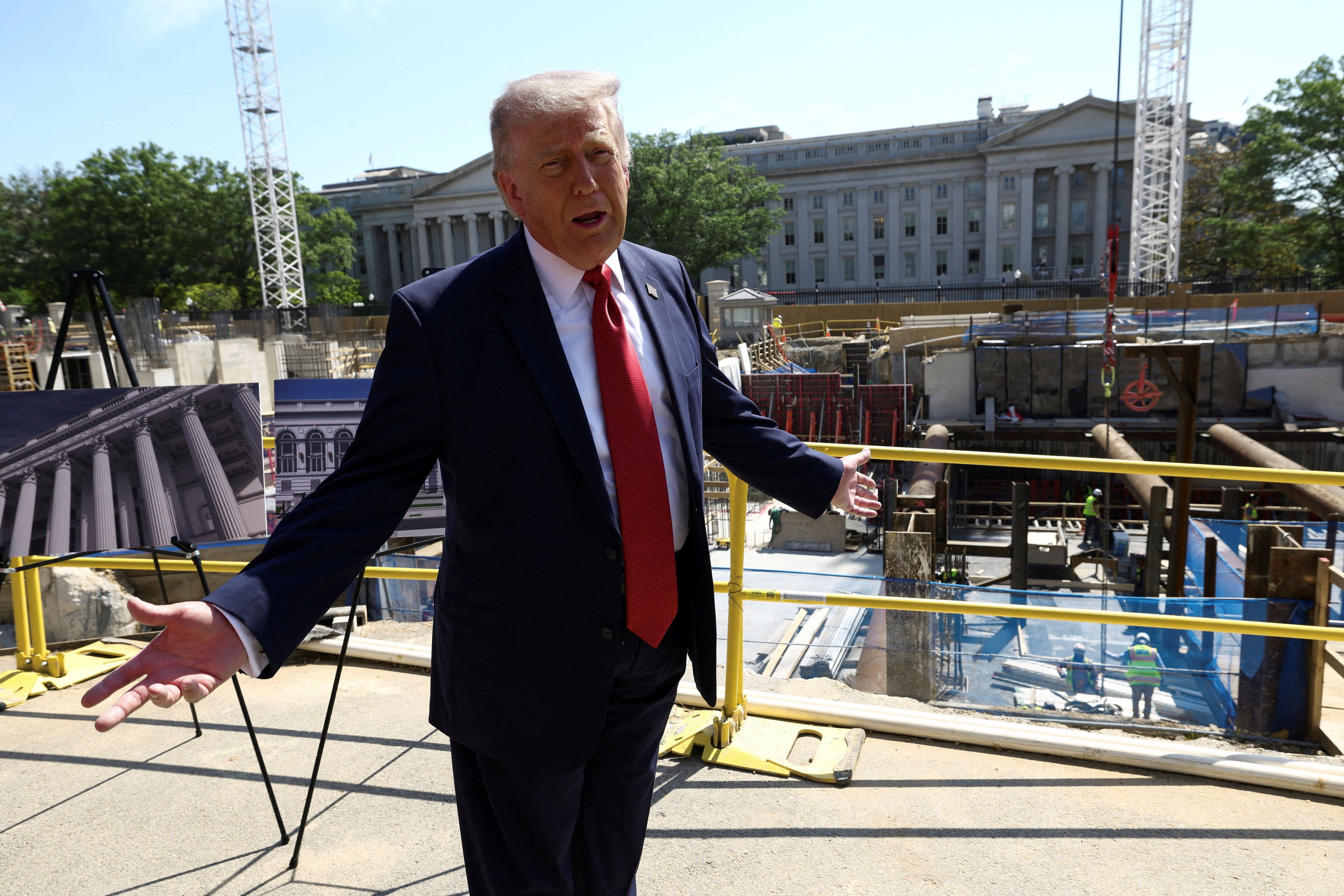 US-Präsident <strong>Donald Trump</strong> präsentiert weitere Details zum Umbau des Weißen Hauses.