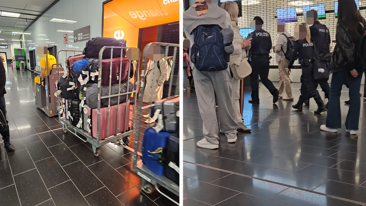 Heute.at - Gepäck-Chaos am Flughafen Wien – Mann dreht durch