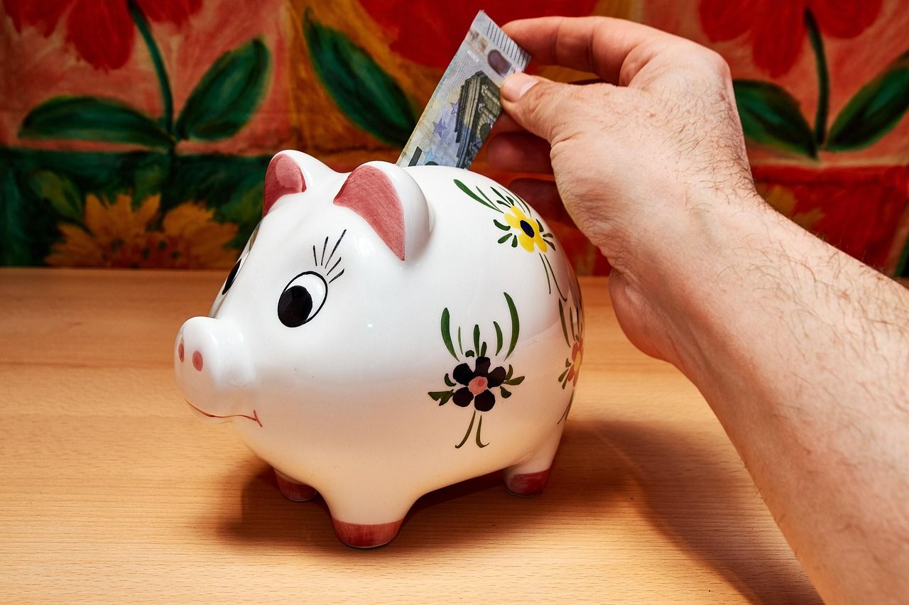 Geld ins Sparschwein legen