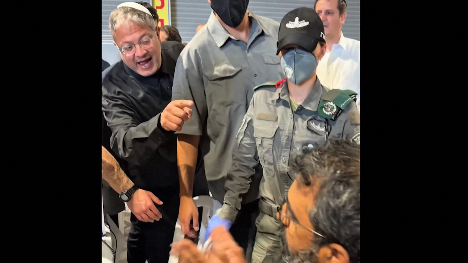 *** HANDOUT *** This screen grab taken from footage released on Israeli National Security Minister Itamar Ben Gvir's X account on May 20, 2026 shows the far-right minister shouting at a bound activist. The video from Israel's far-right national security minister on May 20, published after Israeli forces intercepted the flotilla's vessels at sea and began detaining hundreds of foreign activists at the southern port of Ashdod, sparked international condemnation. Ben Gvir was also criticised by Israel's Prime Minister Benjamin Netanyahu and Foreign Minister Gideon Saar. (Photo by X account of Israel's National Security Minister Itamar Ben Gvir / AFP)