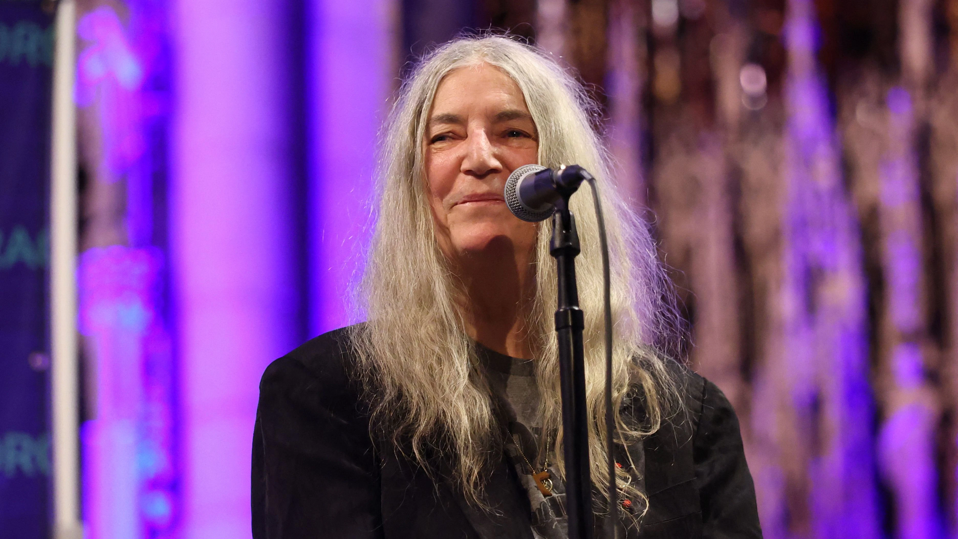 Patti Smith performs during the Democracy Now! 30th Anniversary Event at Riverside Church on March 23, 2026 in New York City. Patti Smith receives the Princess of Asturias Award for the Arts 2026, AFP reports on April 29, 2026. (Photo by ROB KIM / GETTY IMAGES NORTH AMERICA / AFP)