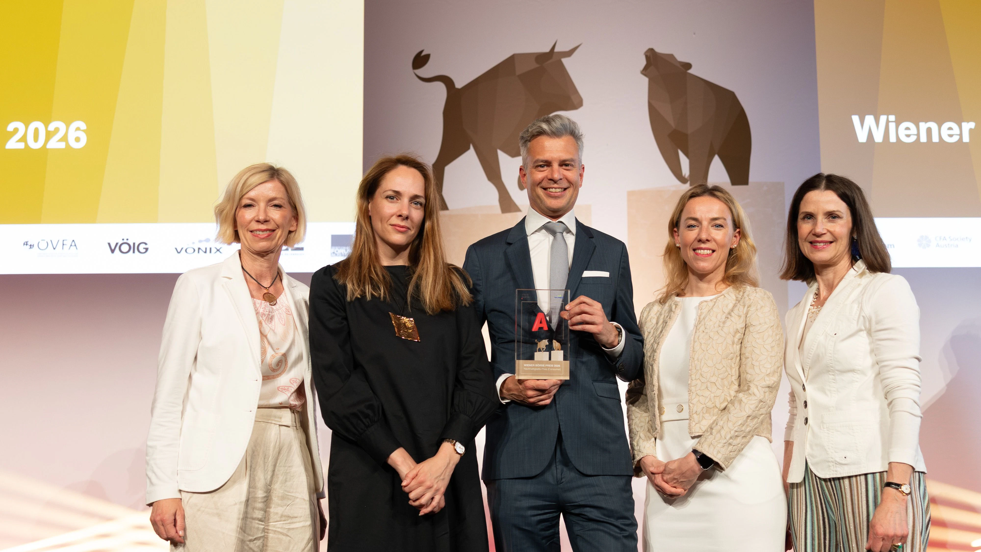 Renate Legény / Leitung A1 Group Sustainability Reporting, Jana Kovandzic-Pataky / A1 Group ESG, Thomas Arnoldner / A1 Group Deputy CEO, Susanne Aglas-Reindl / Leitung A1 Group Investor Relations und Doris Schönhart / Leitung A1 Group Legal und General Counsel.