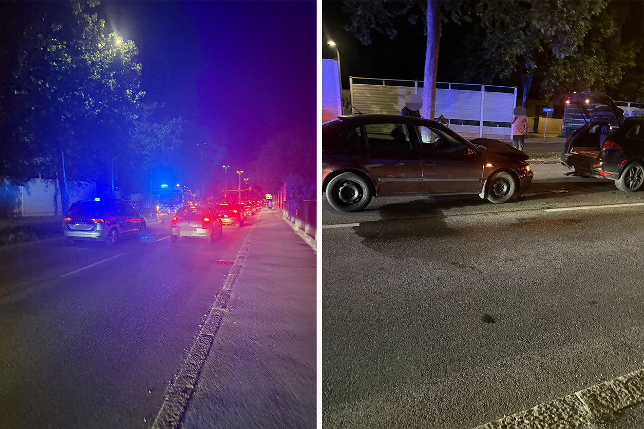 In der Wiener Donaustadt kam es zum Auffahrunfall mit drei Autos.