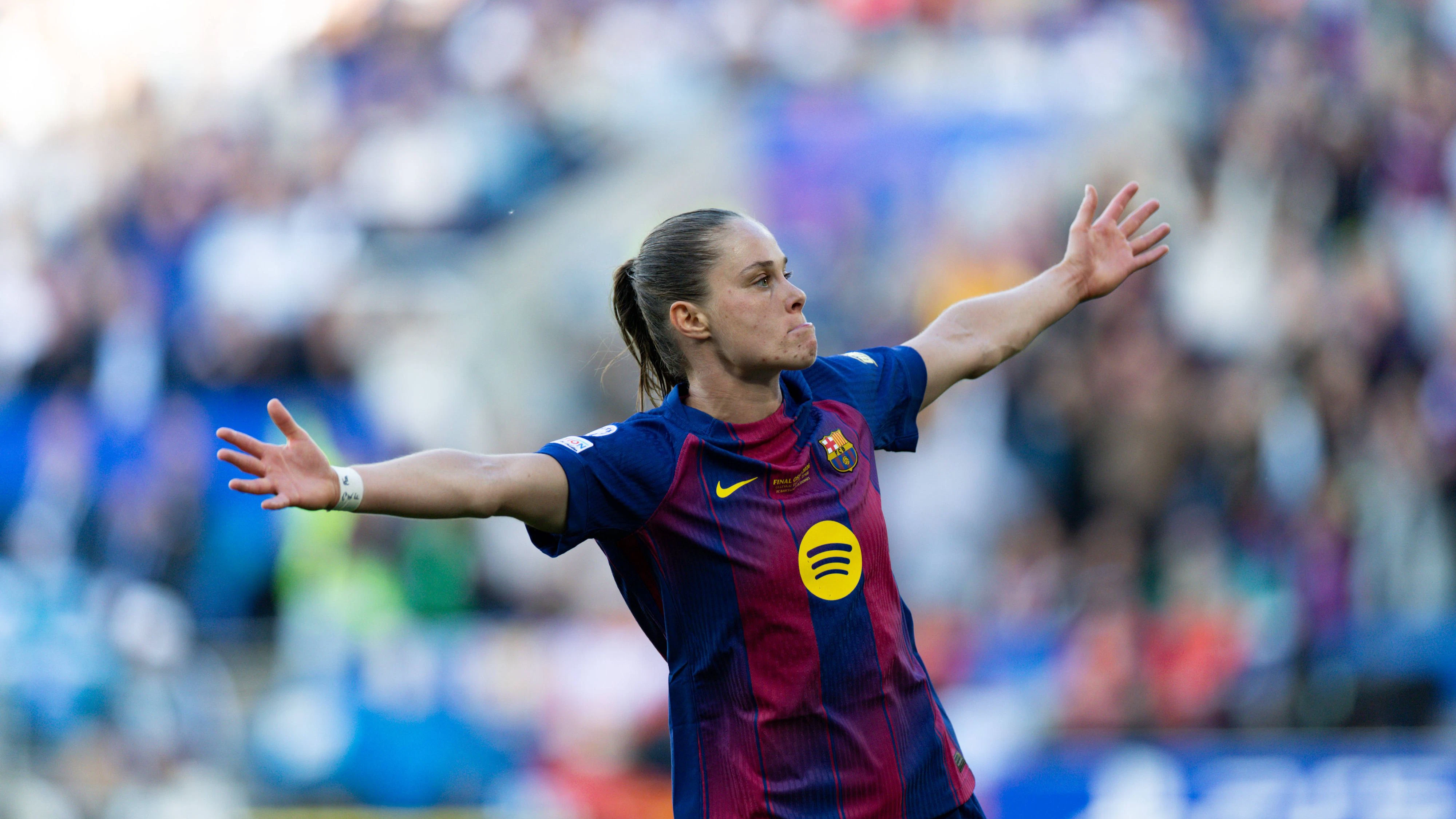 OSLO, NORWAY - MAY 23: Ewa Pajor of Barcelona celebrates after scoring during the UEFA Womens Champions League final match between Barcelona and OL Lyonnes at Ullevaal Stadium on May 23, 2026 in Oslo, Norway. Photo by Ane Frosaker/Sports Press Photo PUBLICATIONxNOTxINxBRAxMEX Copyright: xAnexFrosakerx/xSPPx Sportspressphoto_152574