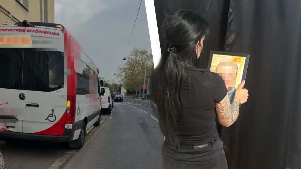 Nach Sturz aus dem Krankentransporter tot; Wienerin Bianca S. mit dem Bild ihres verstorbenen Opas. "Er war wie ein Vater für mich."