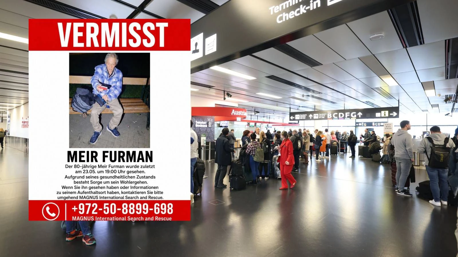 Ein 80-jähriger Mann wird vermisst. Er soll irrtümlich am Flughafen Wien gelandet sein. 