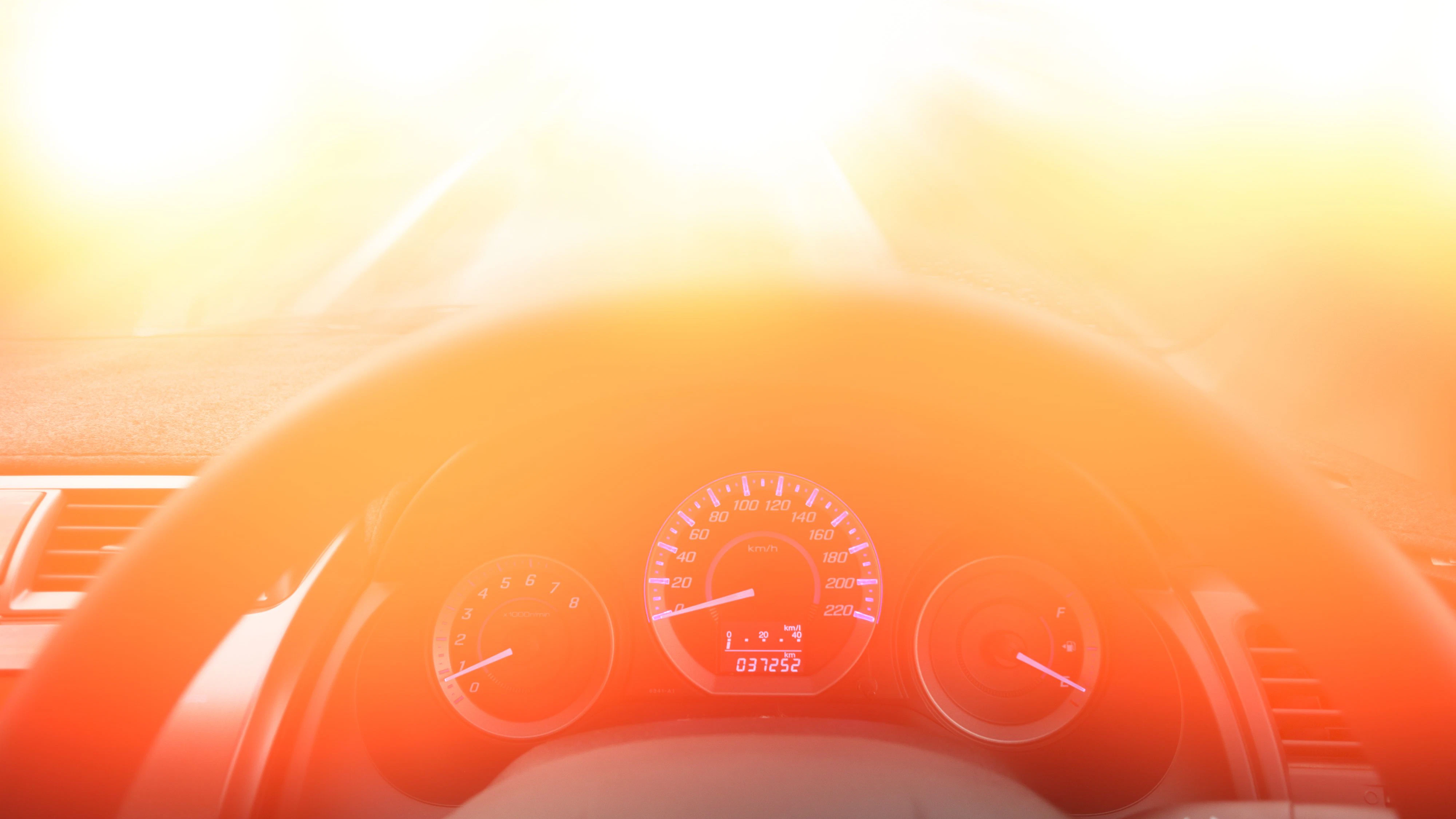 Steering wheel and dashboard,Fasten seat belt sign warning on car dashboard information for safety driver