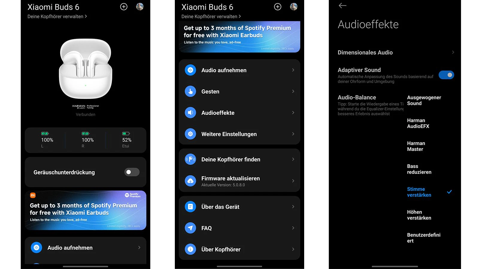 In der "Xiaomi Earbuds"-App bleibt die Bedienung übersichtlich, man konzentriert sich auf das Wesentliche.
