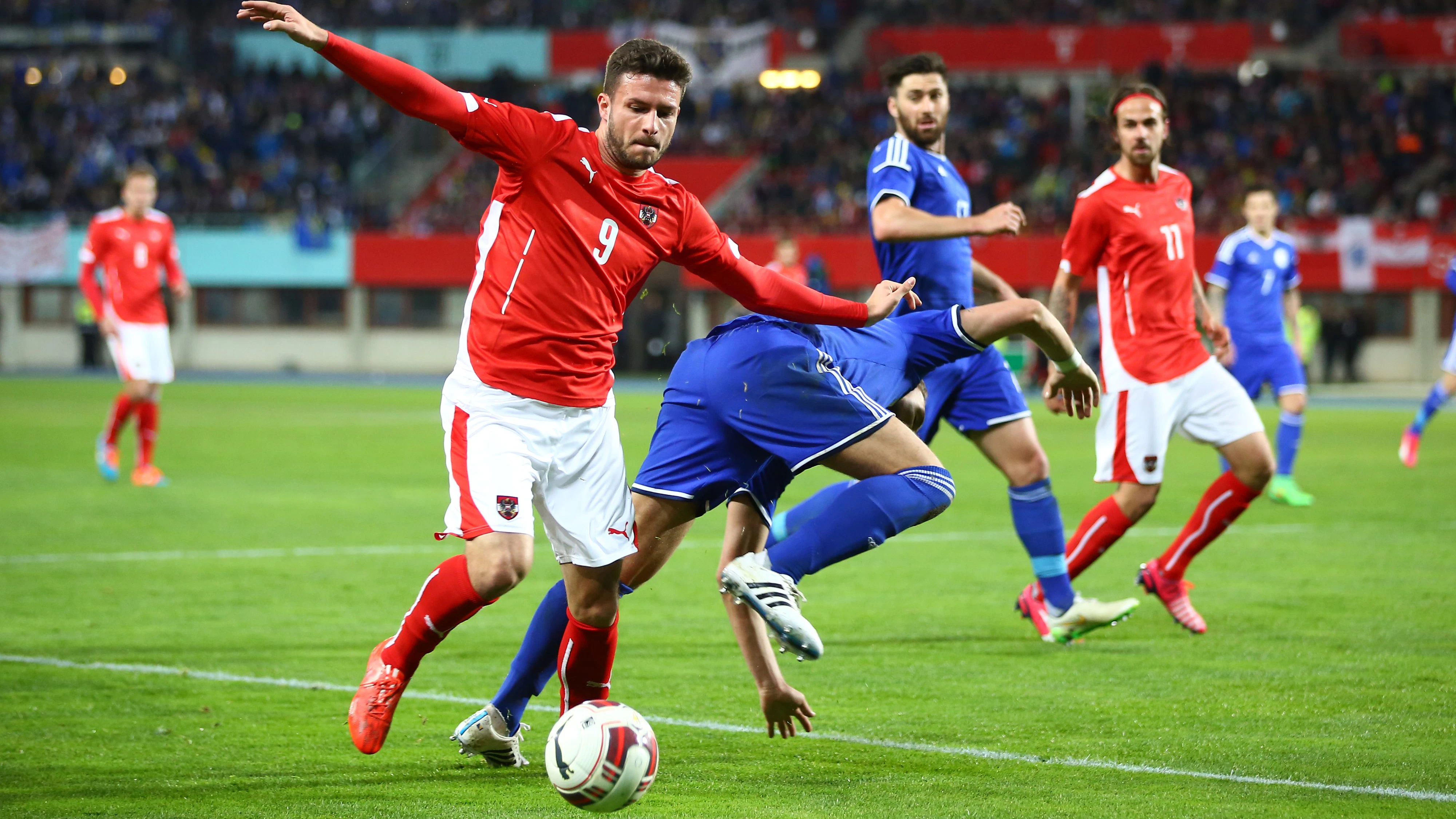 VIENNA,AUSTRIA,31.MAR.15 - SOCCER - OEFB international match, Austria vs Bosnia-Herzegovina, friendly match. Image shows Marco Djuricin (AUT). Photo: GEPA pictures/ Christopher Kelemen